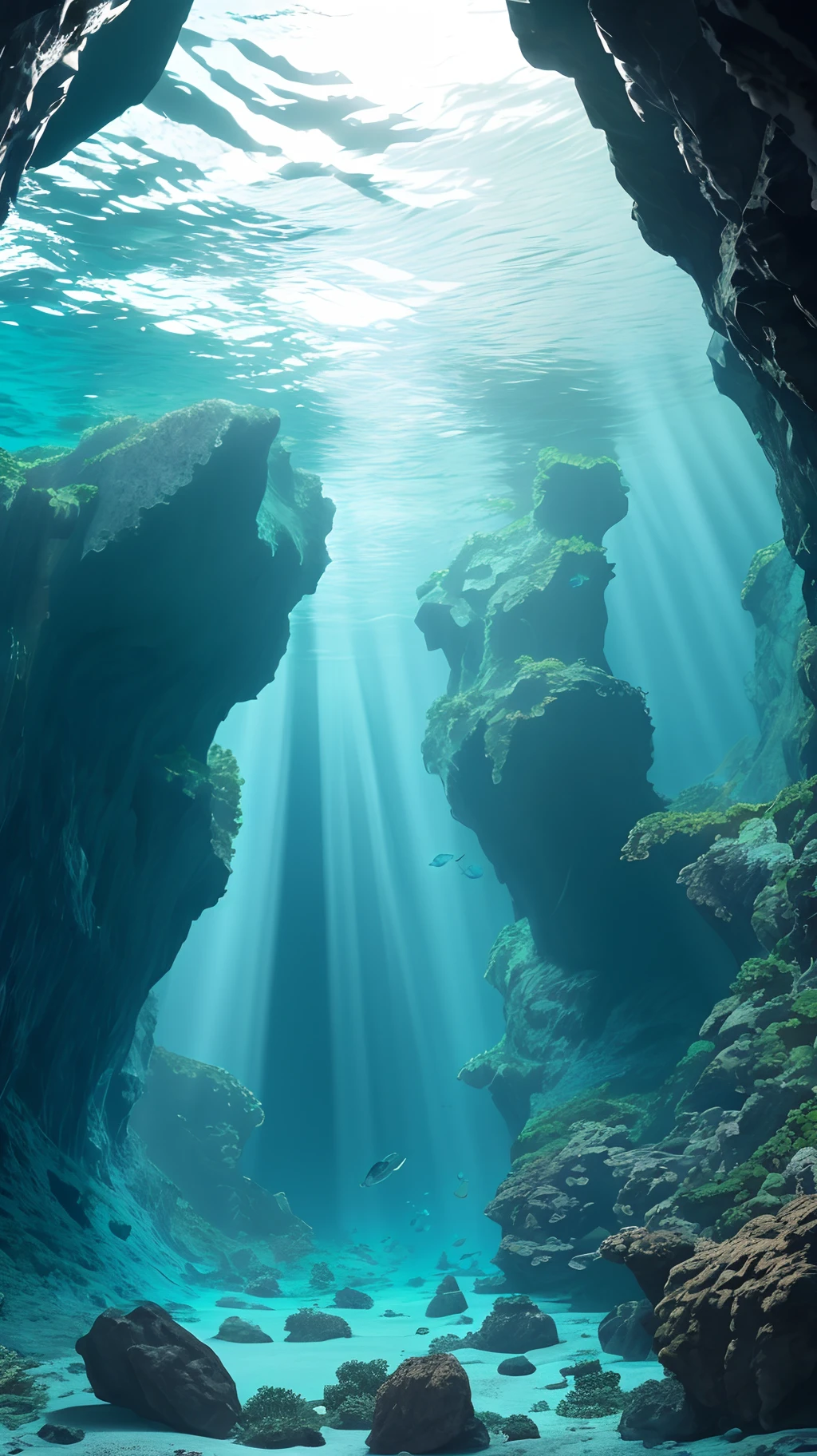 **Prompt: "Cavernous Subterranean Oceans"**
   Description: "Imagine an awe-inspiring underground ocean with crystalline waters and captivating marine life. Illuminate its depths with mesmerizing underwater flora, and evoke a sense of mystery and exploration,8k --auto --s2