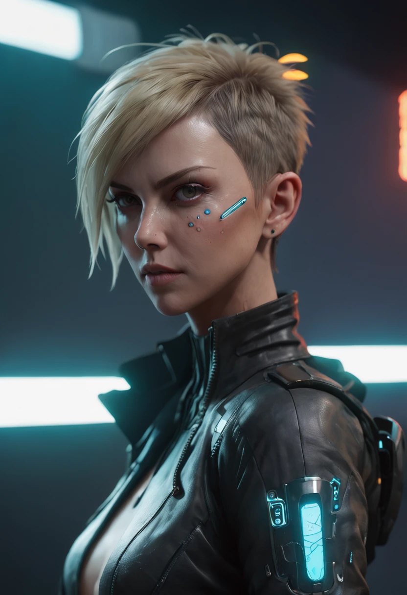 ((melhor qualidade)), ((obra-prima)), (detalhado: 1.4), 3d, (Charlize Theron) como uma imagem de uma linda mulher cyberpunk, (((corpo inteiro))), HDR (high dynamic range), ray tracing, NVIDIA RTX, Super-Resolution, Unreal 5, Subsurface dispersão, Textura PBR, Post-processing, anisotropic filtering, profundidade de campo, Maximum clarity and sharpness, texturas multicamadas, Albedo e mapas Speculares, surface shading, Accurate simulation of light-material interaction, perfectly proportions, octan render, Two-tone lighting, Abertura ampla, ISO baixo, White balance, 8K BRUTO, ::style futurista cyberpunk, Estilo realista, ::n_style pintura digital, deformed parts, rosto deformado, ((rosto feio)), ((deformed hands)),