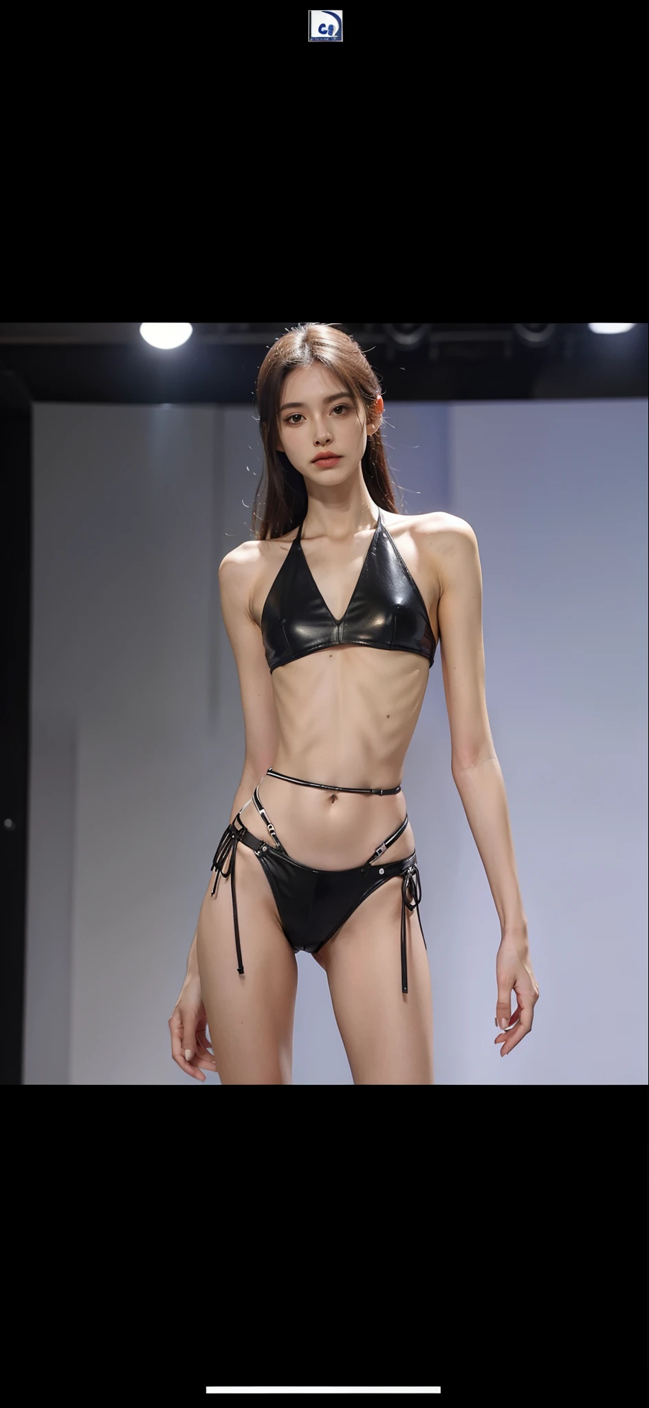 The ribs are obvious,Thin,anorexia,hungry,flatchest,tight leather pants,Protruding crotch,Protruding pelvis