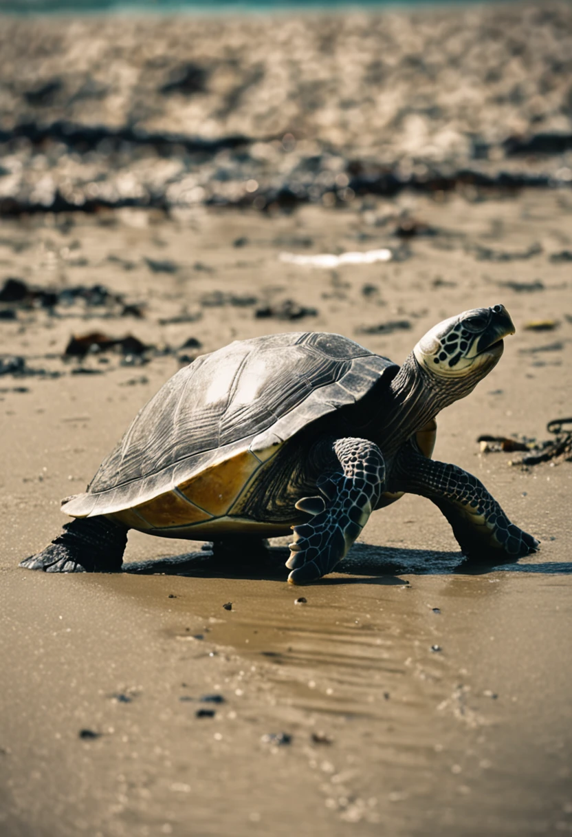 animal - turtle eating plastic, nadando no oceano, recife de corais