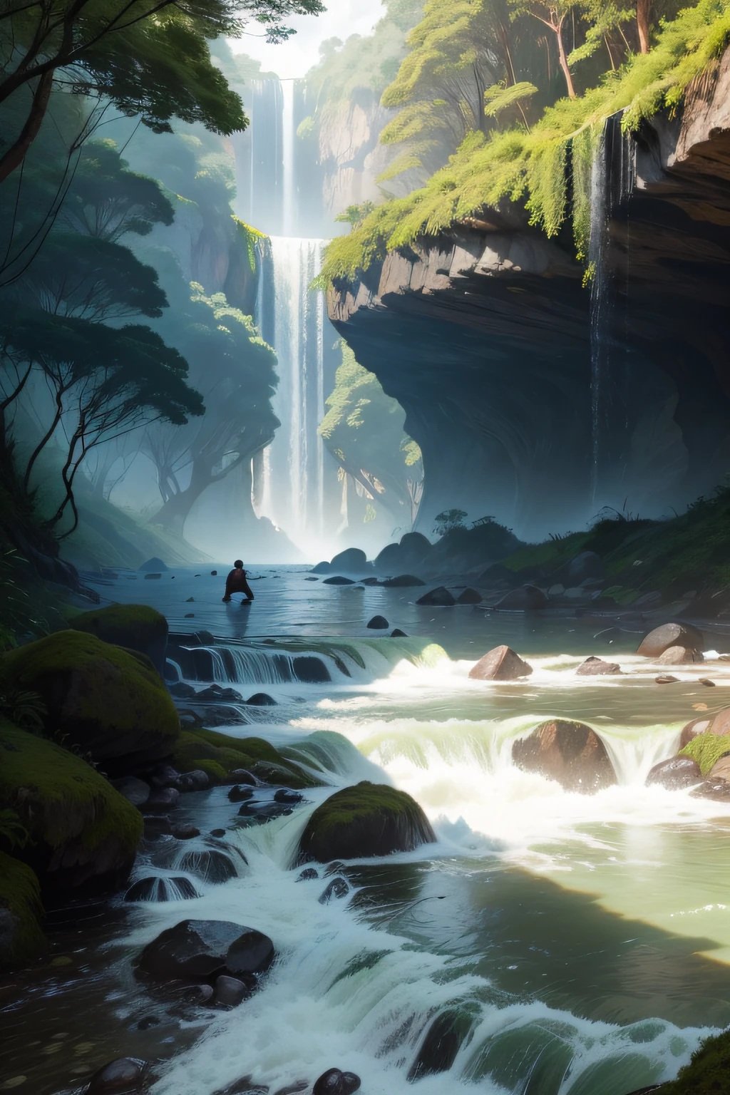 As we move forward, enfrentamos desafios da natureza, like treacherous rivers and dense forests. Com habilidade e trabalho em equipe, overcame all obstacles.