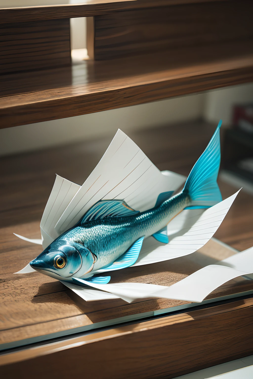 （tmasterpiece，best qualtiy：1.2），ultra - detailed，highest details，
（Zen Buddhism：1.1）， Two fish，
ultra-realistic realism， paper cut out