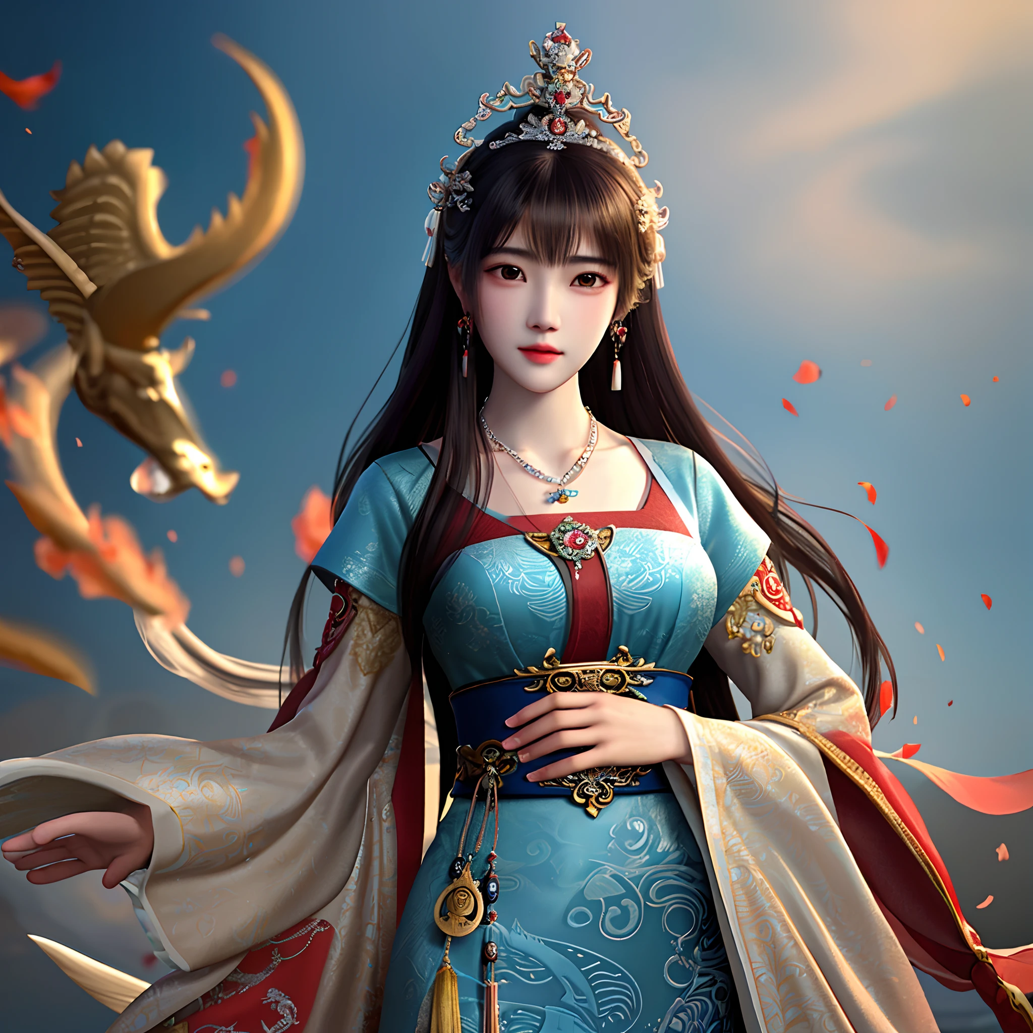 a close up of a woman with a necklace on her neck, ruan jia beautiful!, young wan angel, heise-lian yan fang, queen of the sea mu yanling, yun ling, chinese princess, sha xi, a young woman as genghis khan, xue han, young cute wan asian face, yan, with very thin lips