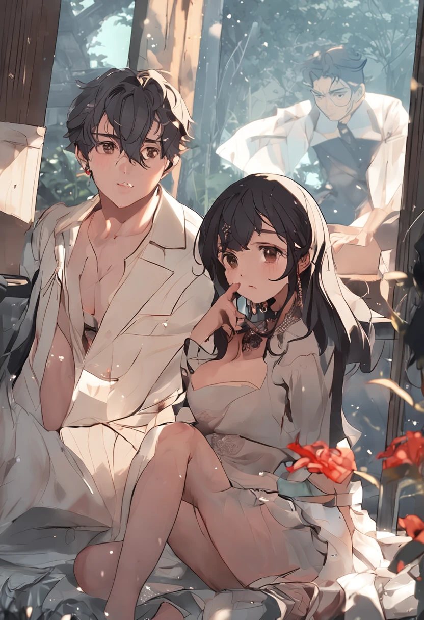 Gan Yu showed his underwear, covered his mouth, and blushed, his expression was very erotic