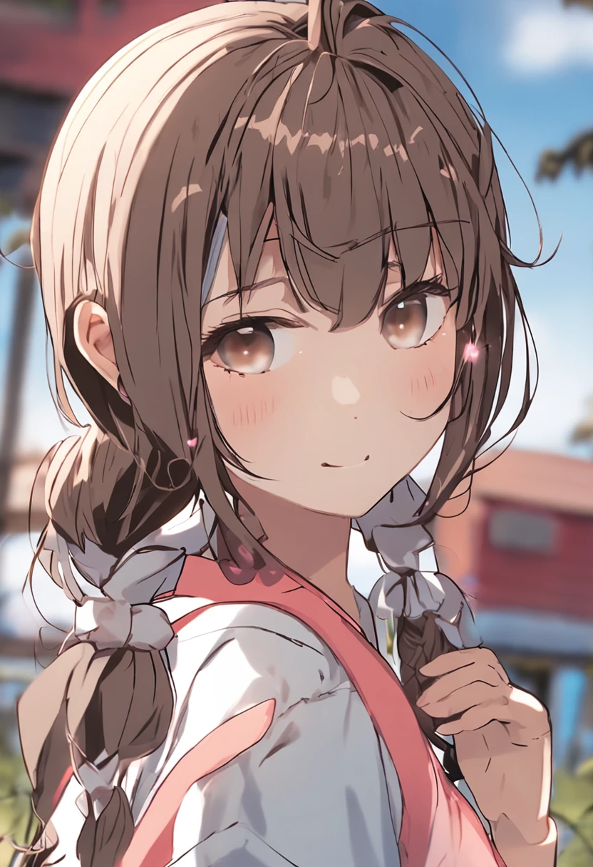 masterpiece、Highest quality、Best image quality、High resolution、Small breasts、Twin tails、Girl、Tank top、countryside