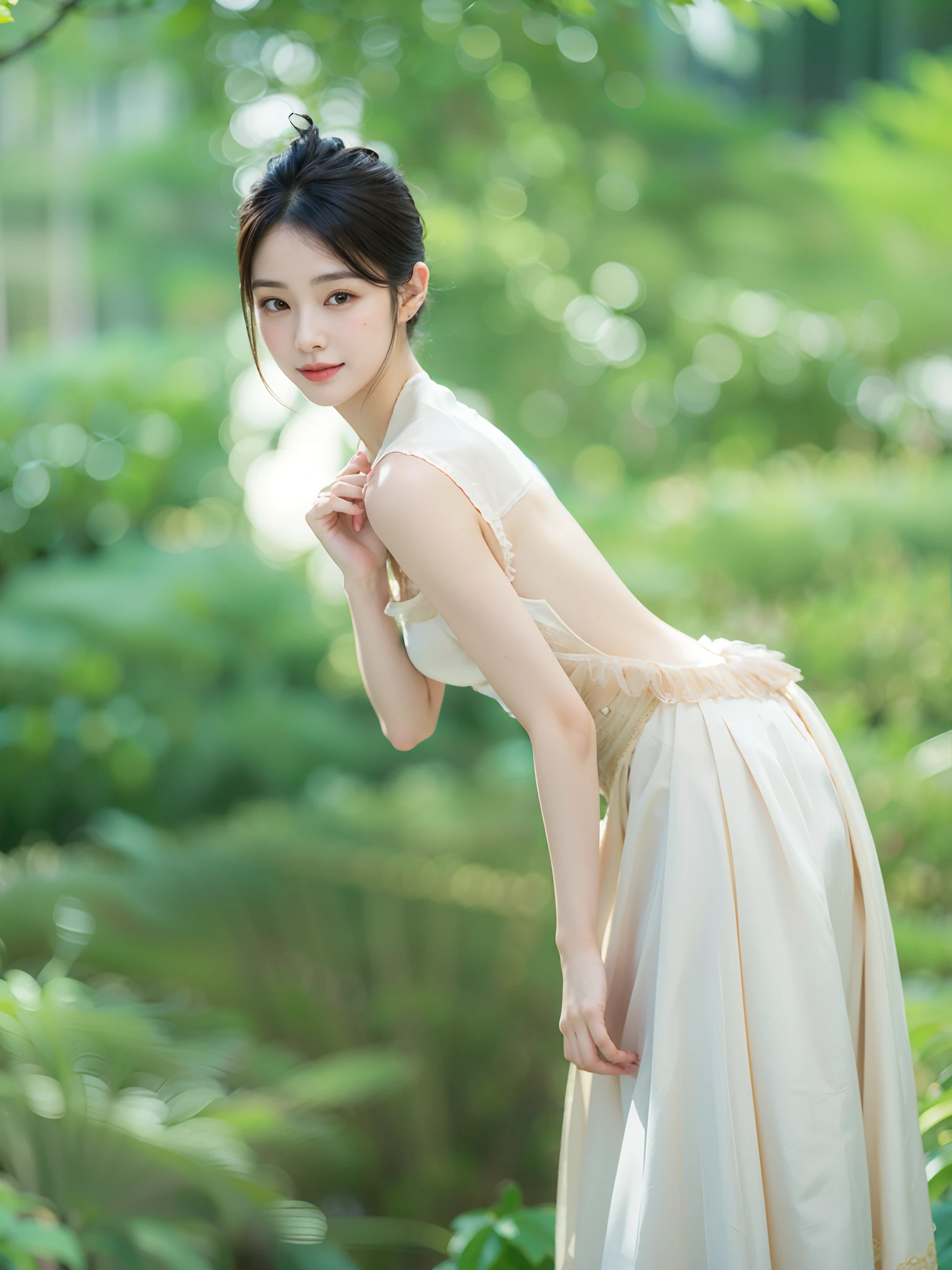 (((Medium hair))), best qualtiy, 8K, hdr, A high resolution, absurderes:1.2, blur backgroun, Background bokeh:1.2, photography of, (RAW photo:1.2), (真实感:1.4), (Masterpiece:1.3), (complexdetails:1.2), 1girll, 独奏, japanaese girl, delicated, Beautiful detailed, (Delicate double eyelids), (Detailed facial features), Bigboobs, (((Large breasts))), Skin Firm, (Looking_at_peeping at the viewer), From_Front, (being thin),(best qualtiy:1.4),(超A high resolution:1.2),cinematic lighitnglamplight,(Extremely detailed illustration),(Gloss on lips,best qualtiy,超A high resolution,depth of fields,Caustics,Extensive illumination,naturalshadow,85mm, f/1.4, iso 200, 1/160s:0.75),1girll, Solo, (((Silk vest))) Smile, ((silk garment,pleatedskirt,Classroom))