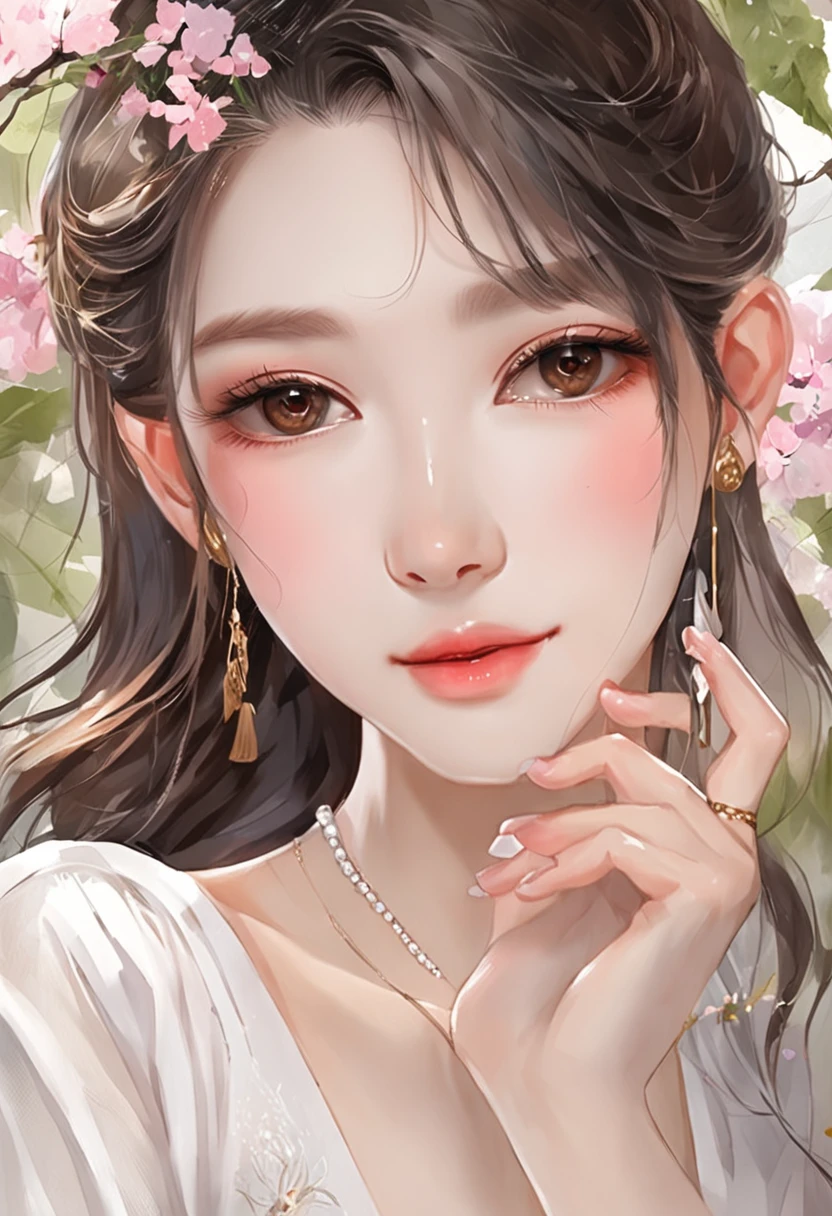 A smile、Royal Sister, gentle、bath robe、sandals、profesional lighting、Night Pool、(top-quality)、(Masterpiece)、20yr old、D-cups、ellegance、Korean female1One guy、(Best quality)、(8K)、Whitening skin、Very delicate and delicate skin texture、Snow-whiteskin、Delicate long hair、Cute