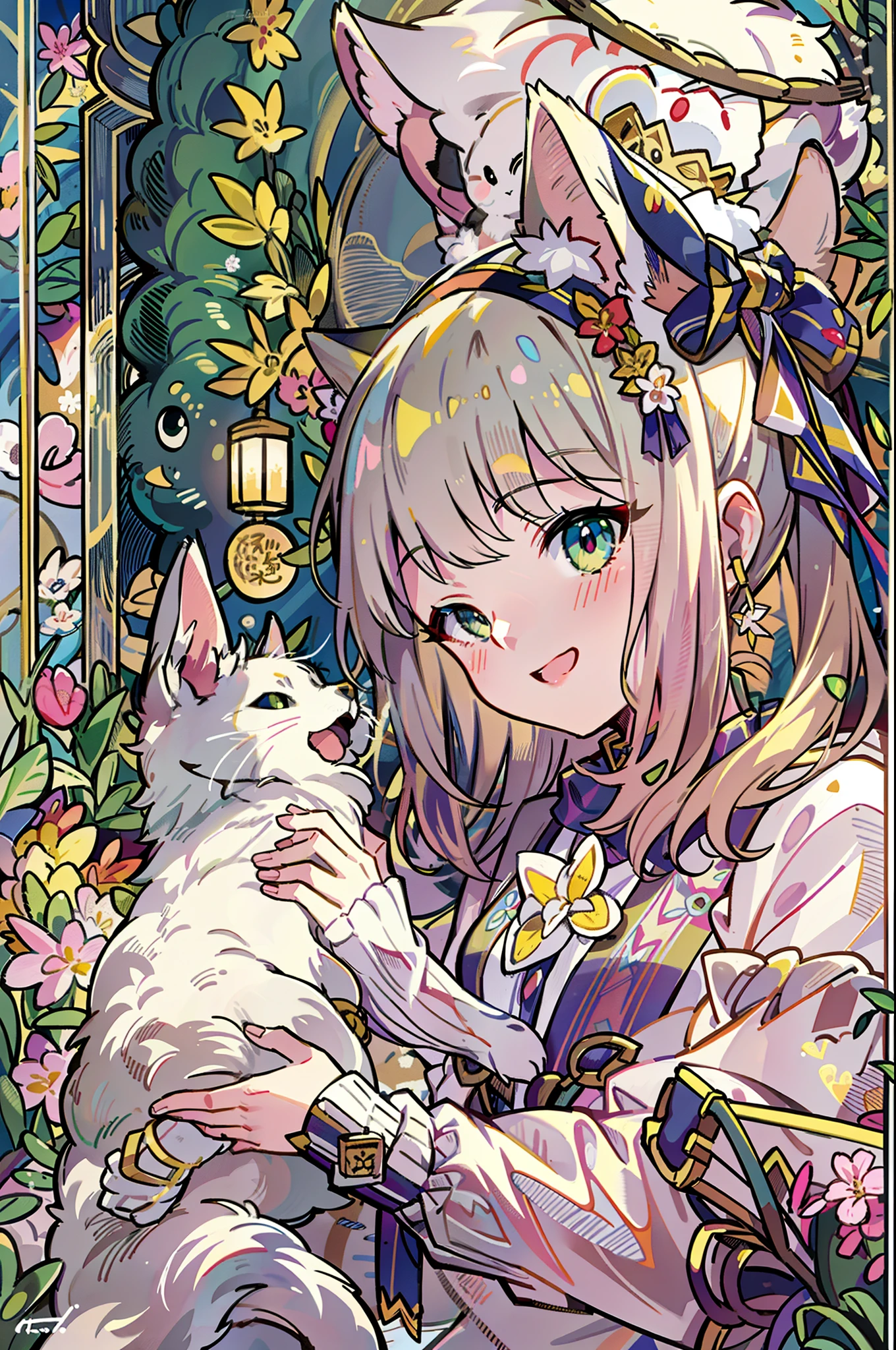 Best Quality, masutepiece, 超A high resolution, Accompanied by a cat