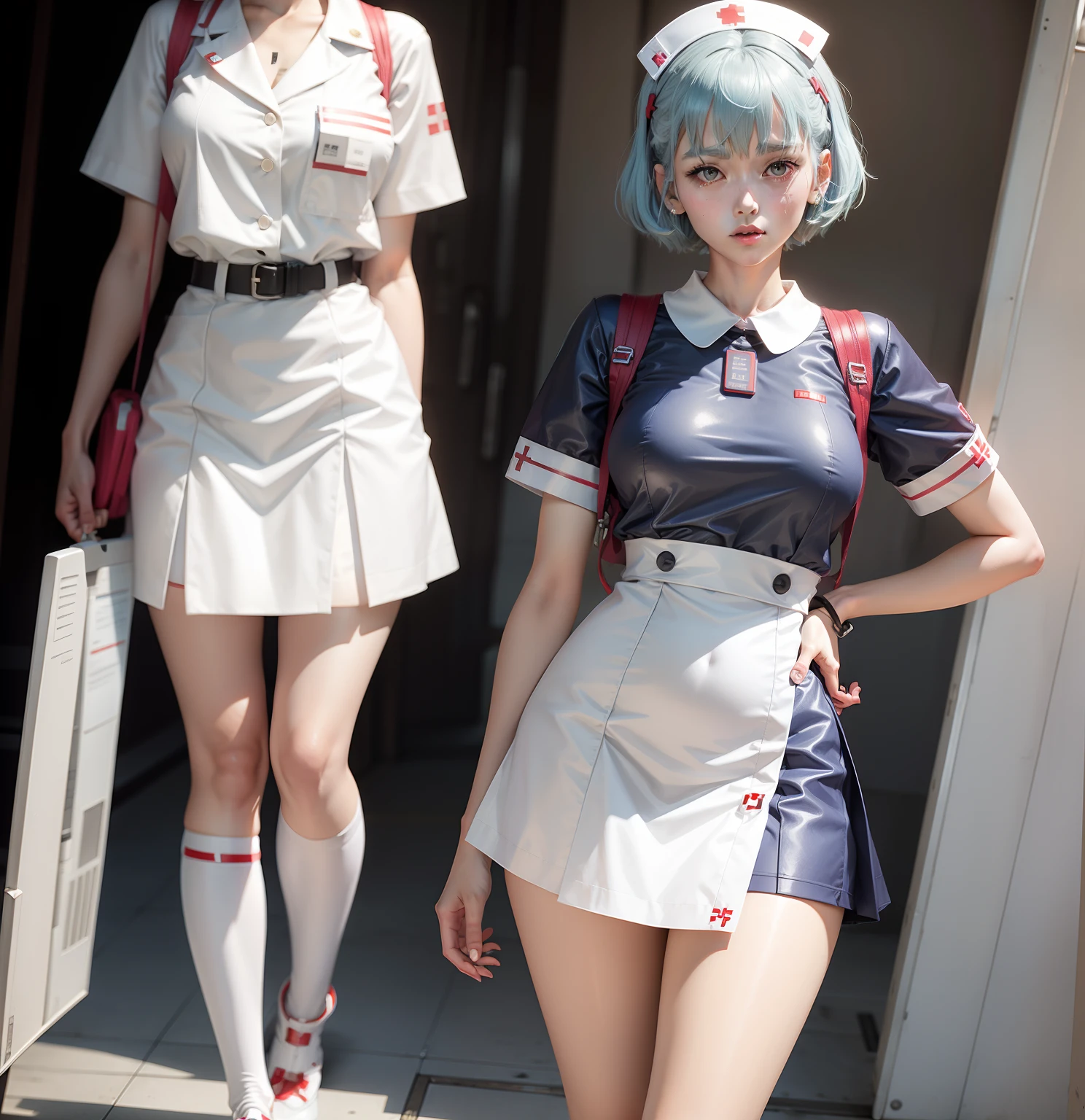 Rei Ayanami、nurse's outfit、The sheen、razor