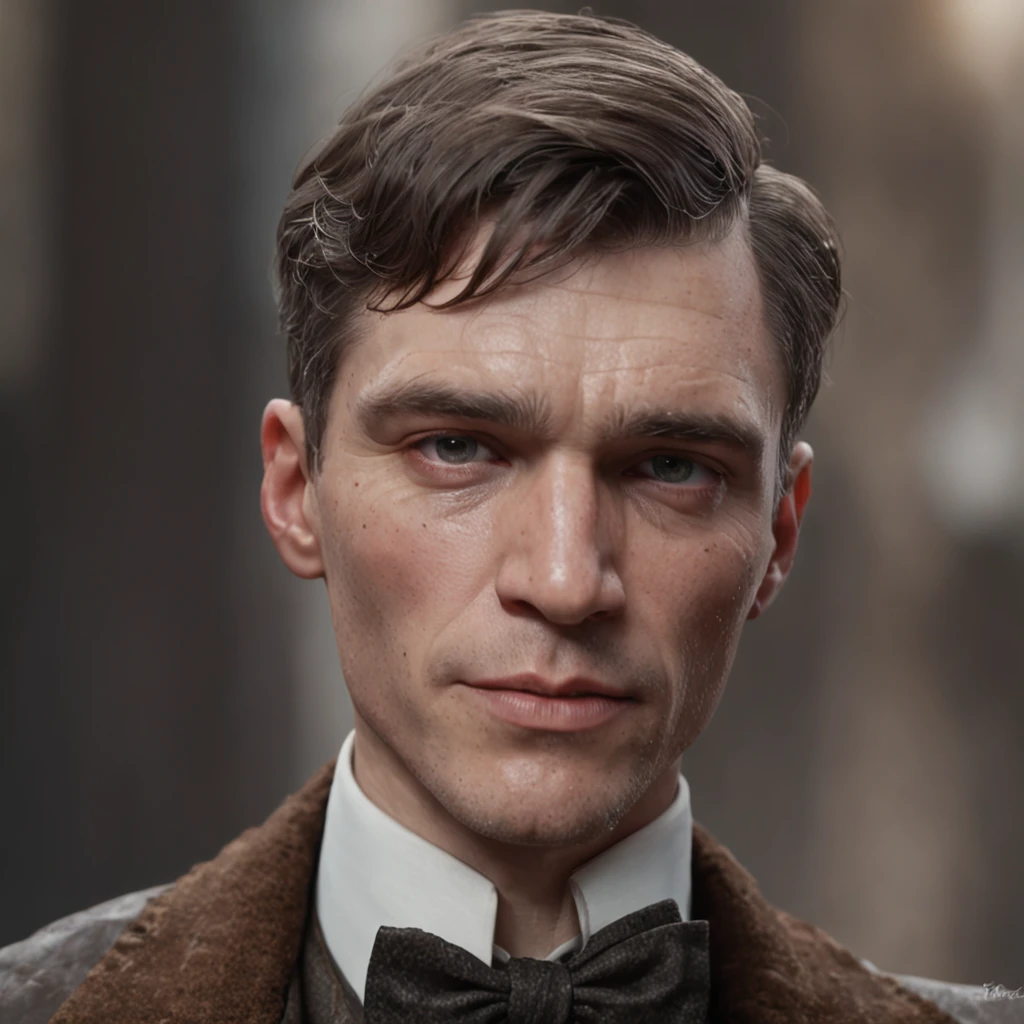 Create a breathtaking cinematic portrait of Thomas Shelby that captures his essence in a captivating and realistic manner. Craft an awe-inspiring 3D render that brings out his powerful and charismatic character traits. Emphasize the intricate details of his face, showcasing every pore and contour with vibrant and dramatic lighting. Let his epic hero fantasy persona shine through - with a muscular and fierce appearance, long hair, a short beard, and an intense expression, all in a dynamic and action-packed pose.
Situate Thomas Shelby in a fantastic and majestic cluttered environment, evoking a sense of decadence and history. Clothe him in old leather garments that bear the marks of weathering, enriched with intricate fur details. Employ the highest level of detail to showcase the richness of his outfit and surroundings, exhibiting your mastery in digital painting and rendering.
Utilize advanced techniques like octane rendering and global illumination to give depth and life to the scene. Play with studio and volumetric lighting to create an atmosphere that's both dark and enchanting. Integrate elements like heavy rain and floating particles to add dynamic motion and a touch of fantasy to the composition, reminiscent of the immersive worlds found in the Lord of the Rings.
The backdrop should feature a dark and ancient city, seamlessly blending with the character's persona. Employ your skills to craft a visually stunning environment that complements Thomas Shelby's aura of power and mystery. Draw inspiration from renowned artists like Art Germ, Loish, Wlop, Ilya Kuvshinov, Greg Rutkowski, and Alphonse Mucha to infuse the portrait with a unique and captivating style.
Ultimately, the portrait should be an 8K masterpiece, demonstrating your prowess in cinematic artistry and storytelling. This composition will celebrate Thomas Shelby as a larger-than-life figure, combining realism, fantasy, and emotion in an unforgettable visual experience.