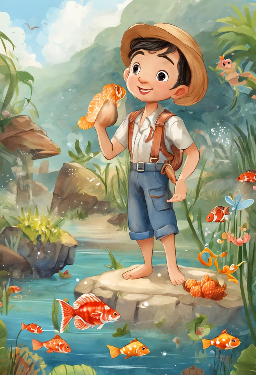 movie picture quality,style of disney animation,Disney animated films,ocean floor,The corals,Colorful,The stocky bearded uncle swims in the sea on a huge koi,short detailed hair,Denim suspenders,The barefoot,depth of fields,high light,Real light,Ray traching,oc rendered,Hyper-realistic,best qualtiy,8K,Works of masters,super-fine,Detailed pubic hair,Correct anatomy,sharp focus on eyes,Bokeh,Facial features are carefully depicted,looking at me