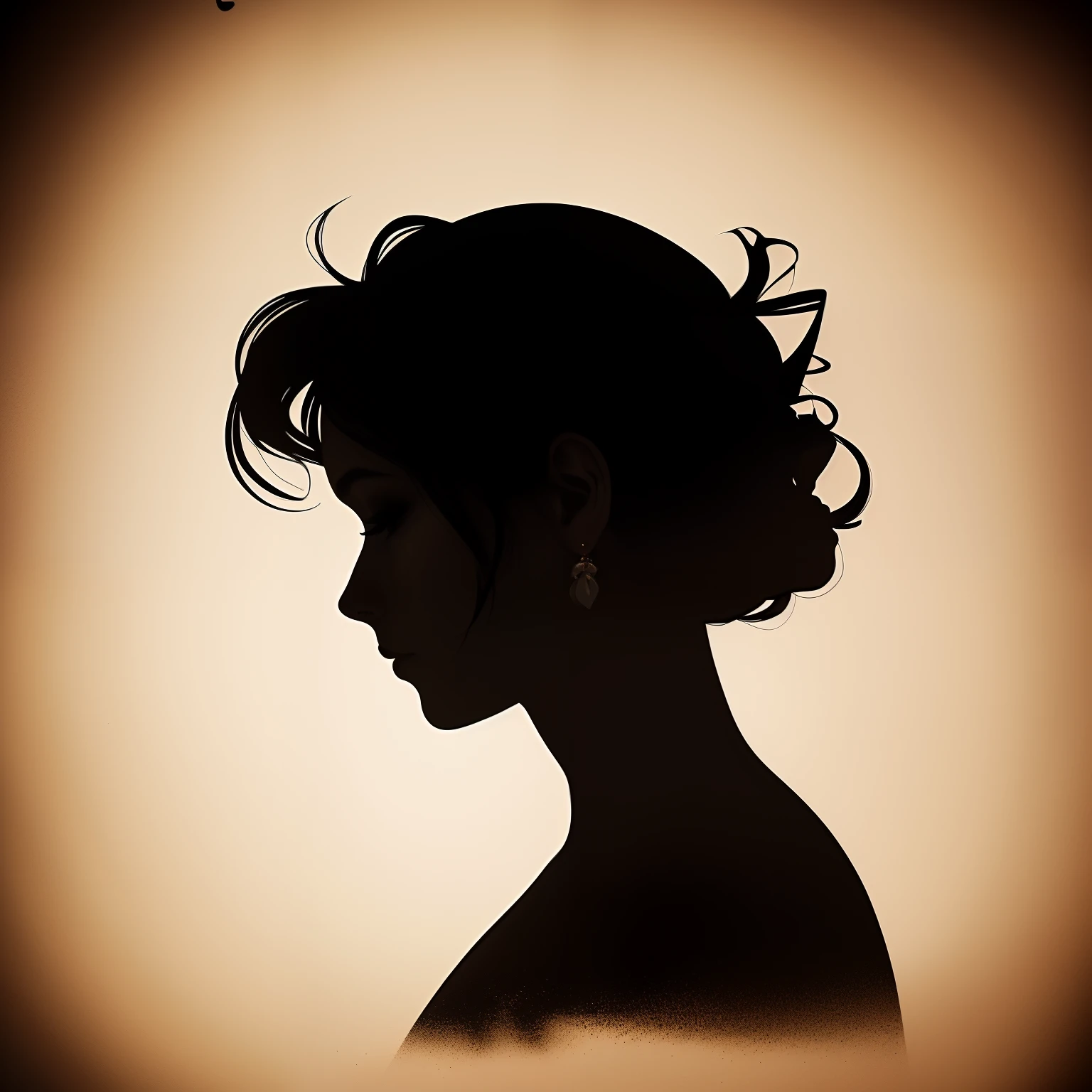 A silhouette of a beautiful woman detailed