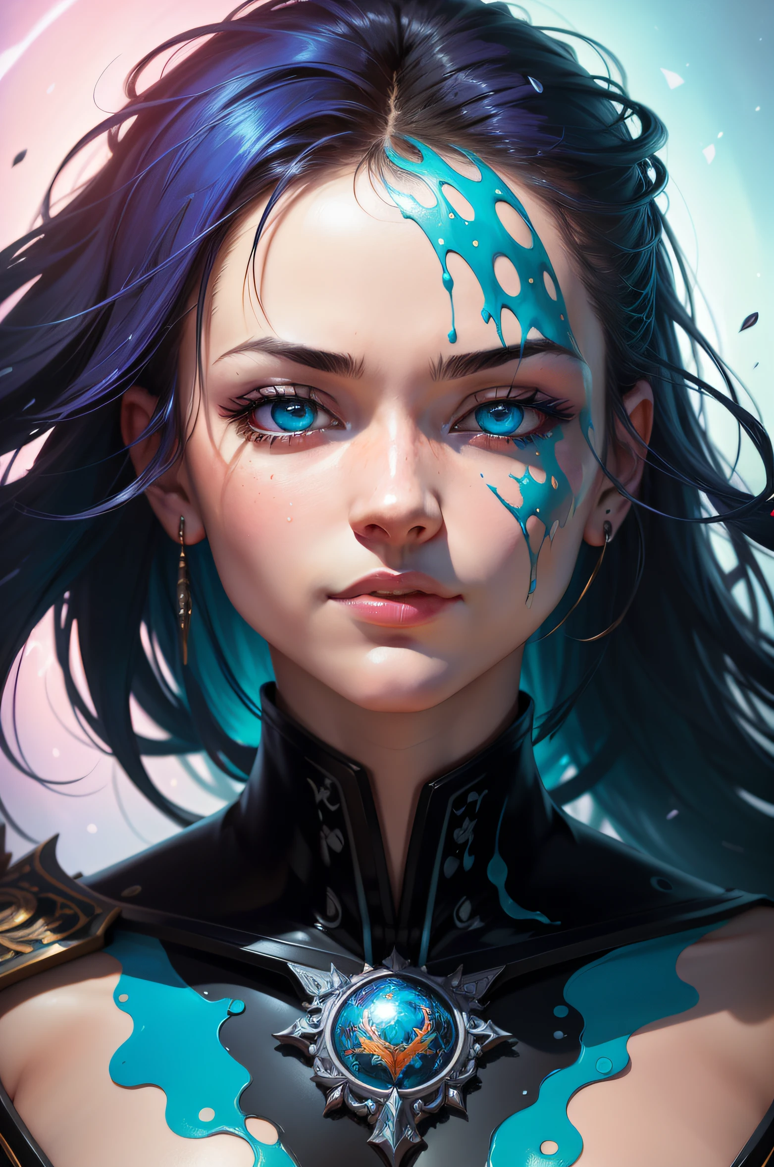 Colorful beautiful girl: a giru 8-years old, messy hair, oil painting, nice perfect face with soft skinice perfect face, blue yellow colors, light purple and violet additions, light red additions, intricate detail, splash screen, 8k resolution, masterpiece, cute face,artstation digital painting smooth veryBlack ink flow: 8k resolution photorealistic masterpiece: intricately detailed fluid gouache painting: by Jean Baptiste Mongue: calligraphy: acrylic: watercolor art, professional photography, natural lighting, volumetric lighting maximalist photoillustration: by marton bobzert:, complex, elegant, expansive, fantastical, wavy hair, vibrant