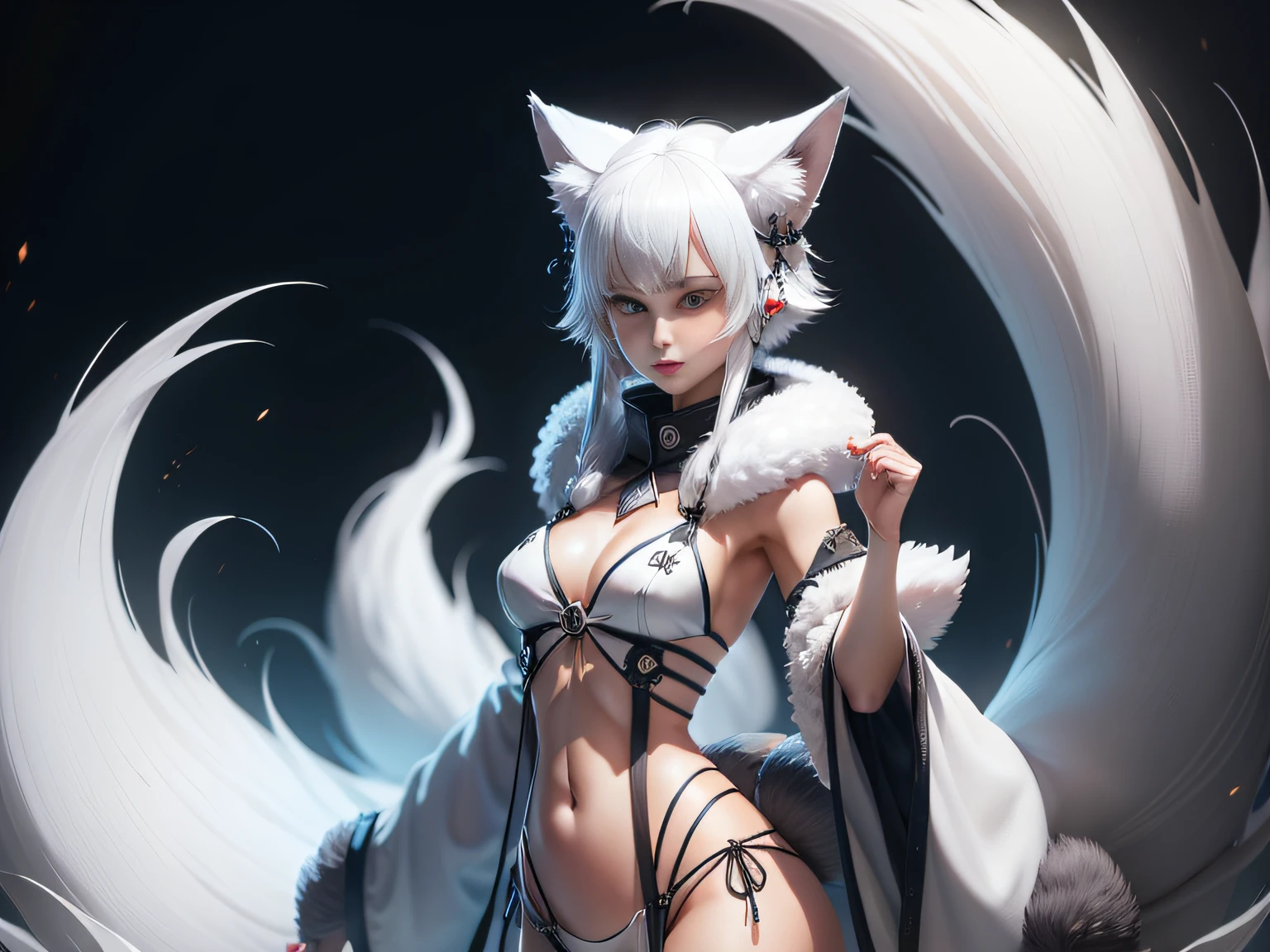 ((((White fox with 9 tails))))