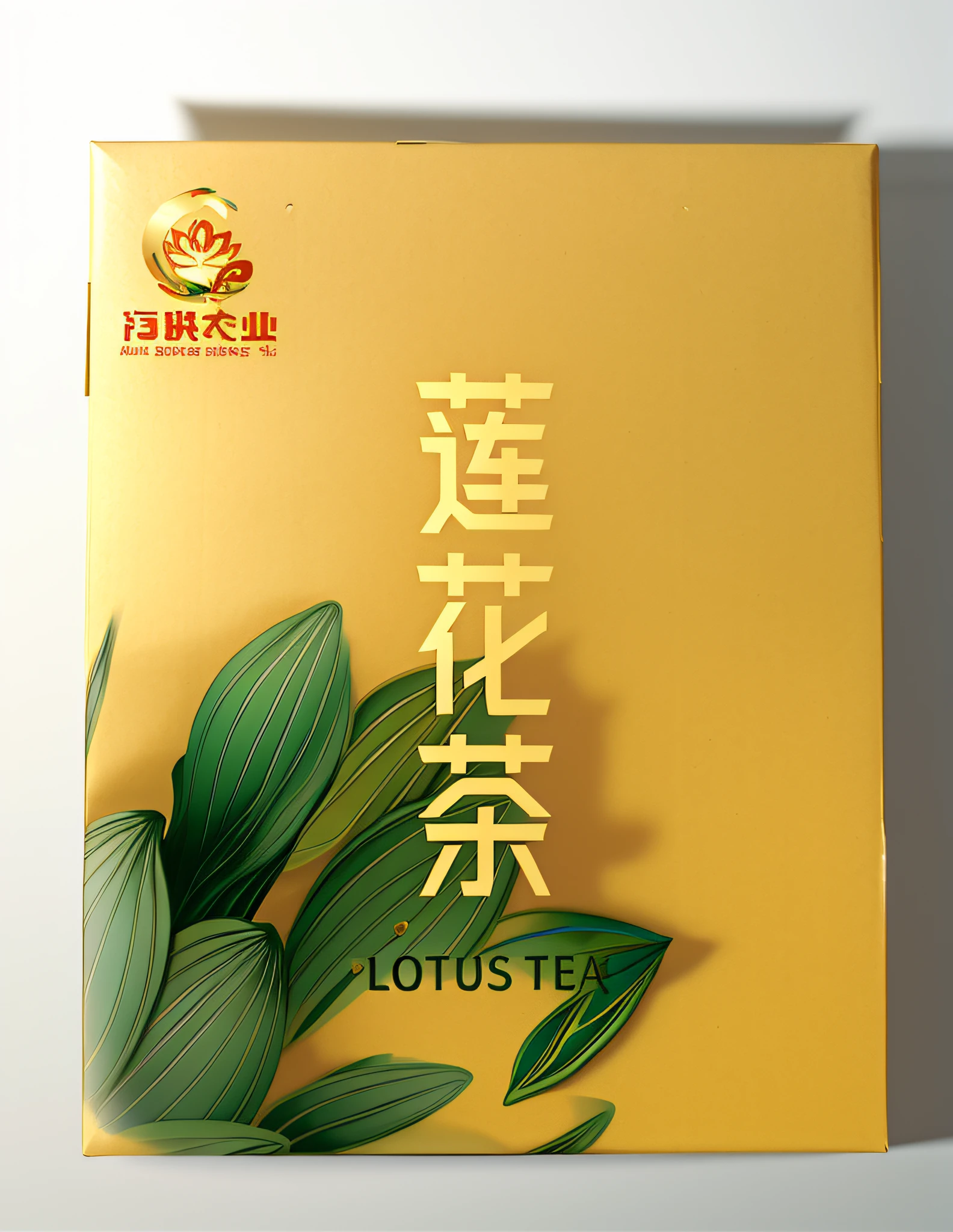 Product packaging cover, lotus flower, Lotus Petals Lotus tea three words in the middle,The logo is in the top left,High-grade color matching,Product packaging