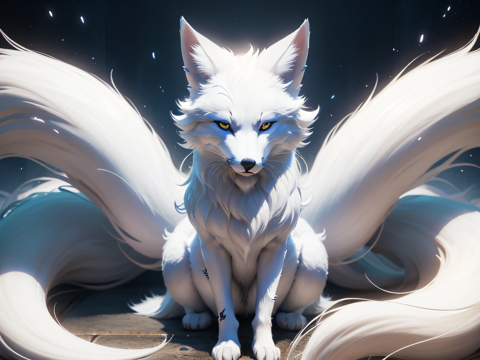 ((((White fox with 9 tails))))