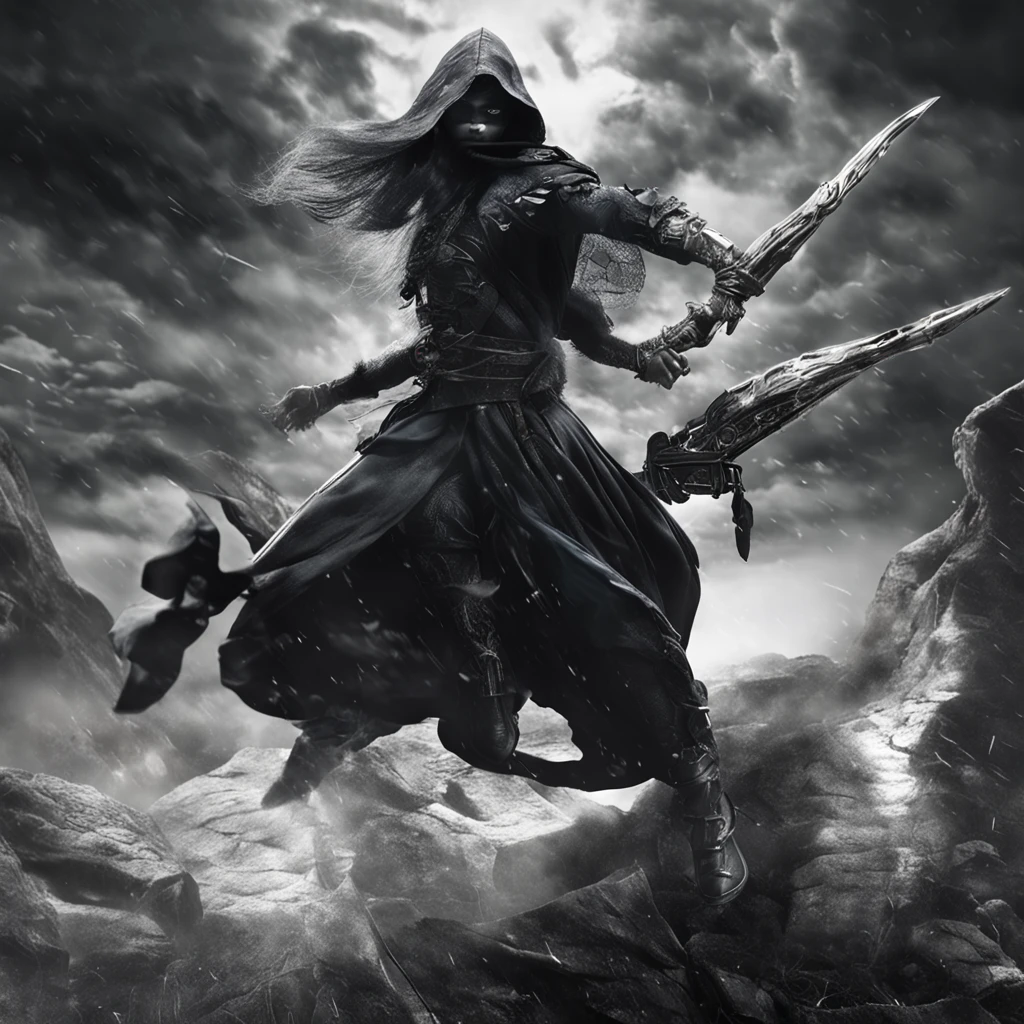 Best quality, Masterpiece, 超高分辨率, (photograph realistic:1.4), surrealism, Dream-like,fusionart, Shadowdancer, shadow magic, darkness control, stealth, shadowstep, umbral spells, hidden blade,