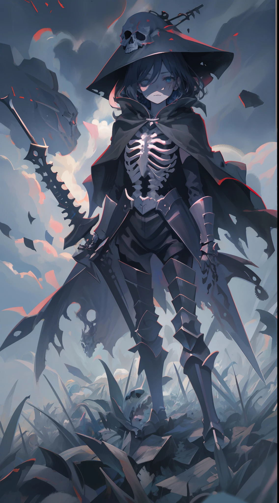 1girl,monster girl,absurdres,(solo:1.8),((skeletons+wolf)),
gradient background,science fiction,
spikes,holding weapon,sword,
mecha,wings,glowing eyes,(bone),
 <lora:K-SUWABE-Monsters:0.7>
