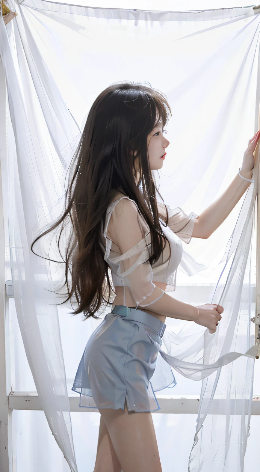 Master quality, highest quality, best picture quality, exaggerated details, a princess cute 8 yeal old, she is maturbate,(long hair / very, very exaggerated big breasts, big tits, in/open v hanfu transparent fabric, short skirt), in xiaxia hanfu, lace silk