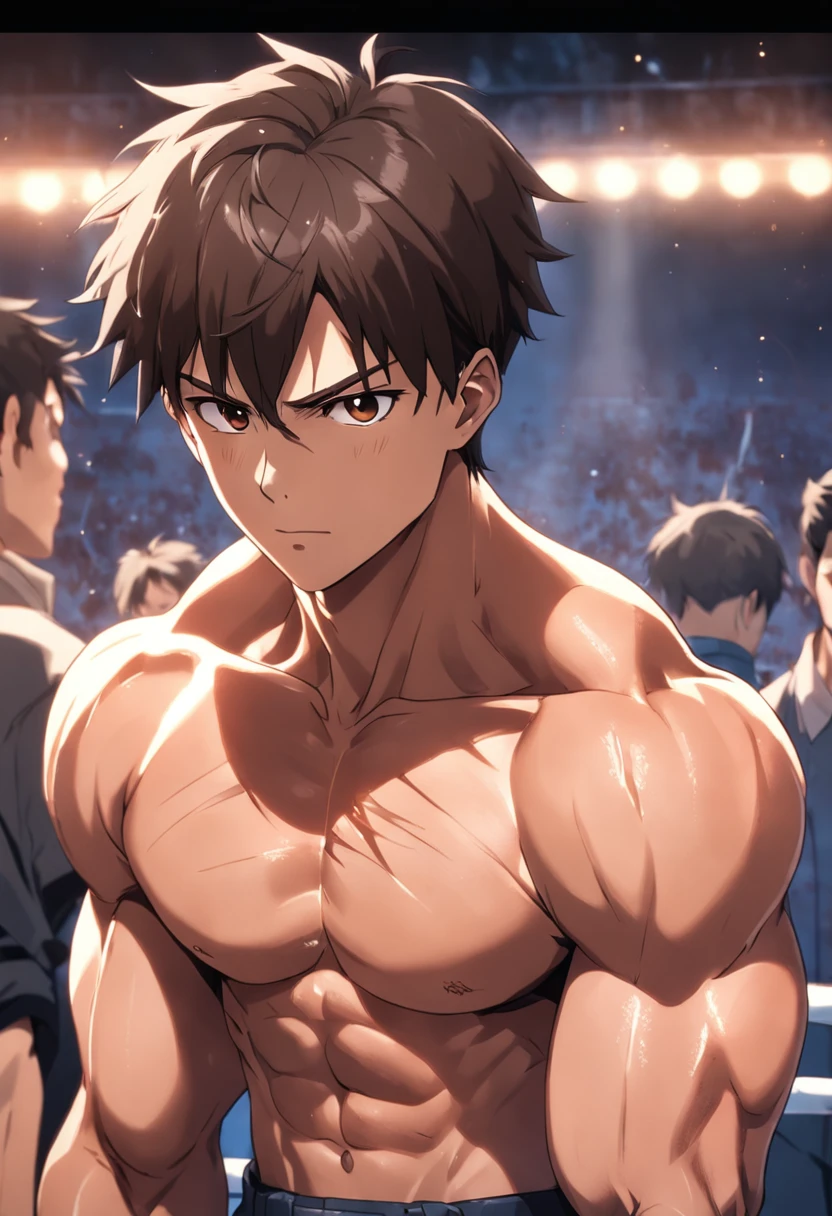 Young business man, light tan skin with a athletic muscular body, dark brown hair, hairstyle is a textured cut with a low drop fade, striking brown eyes with a beauty mark under his right eye, absurdres, high res, ulltrasharp, 8K, masterpiece