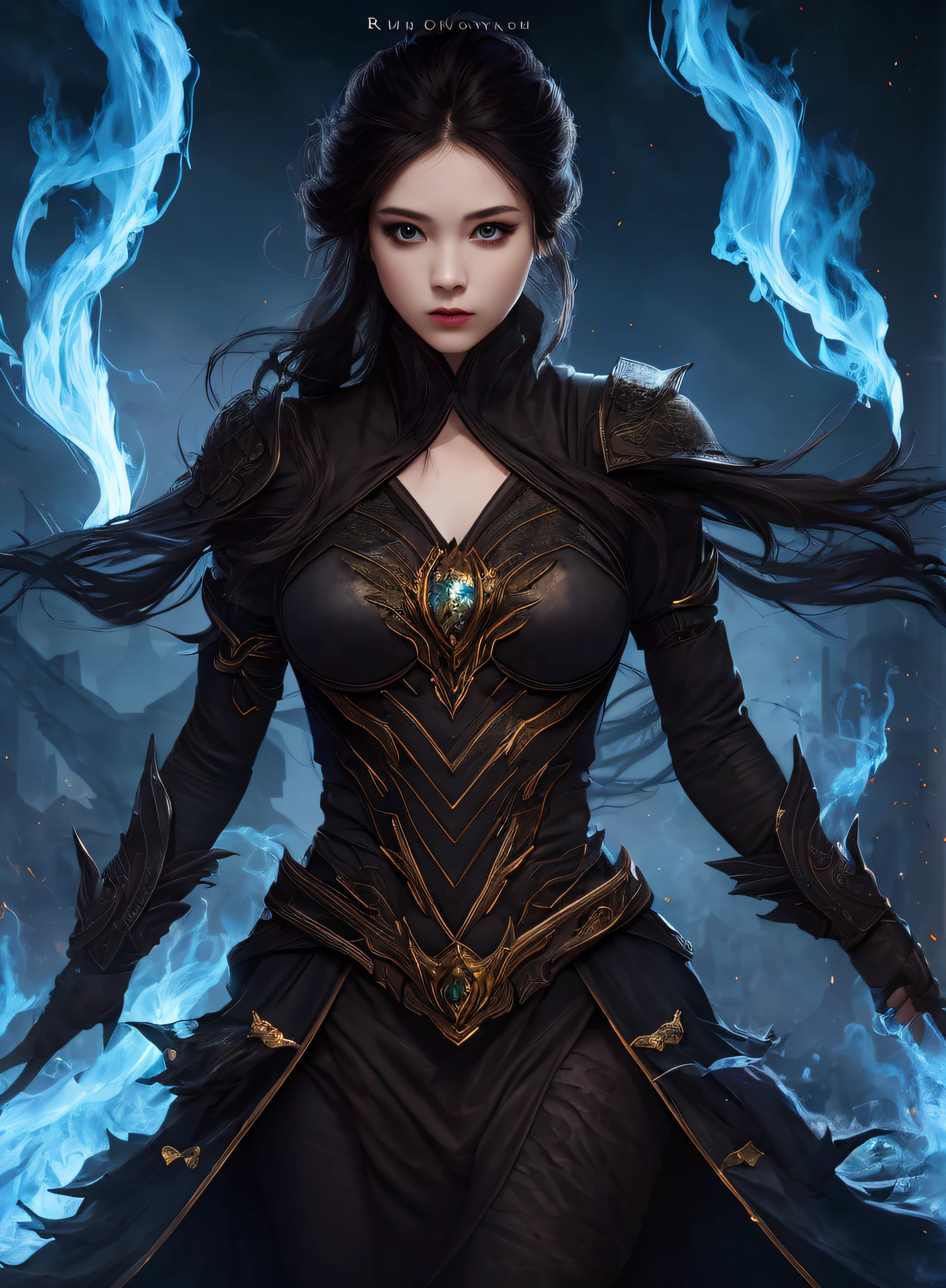 1girl,solo,masterpiece, best quality,fantasy,dark,shadow,
face is important,boy is important,eyes are important,rThe character is the main body of the work,(upper body),
flames,ruins, swirling magic,