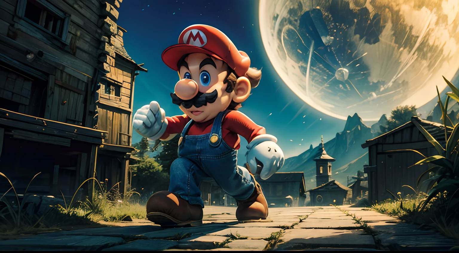 Mario in Boo's, sky