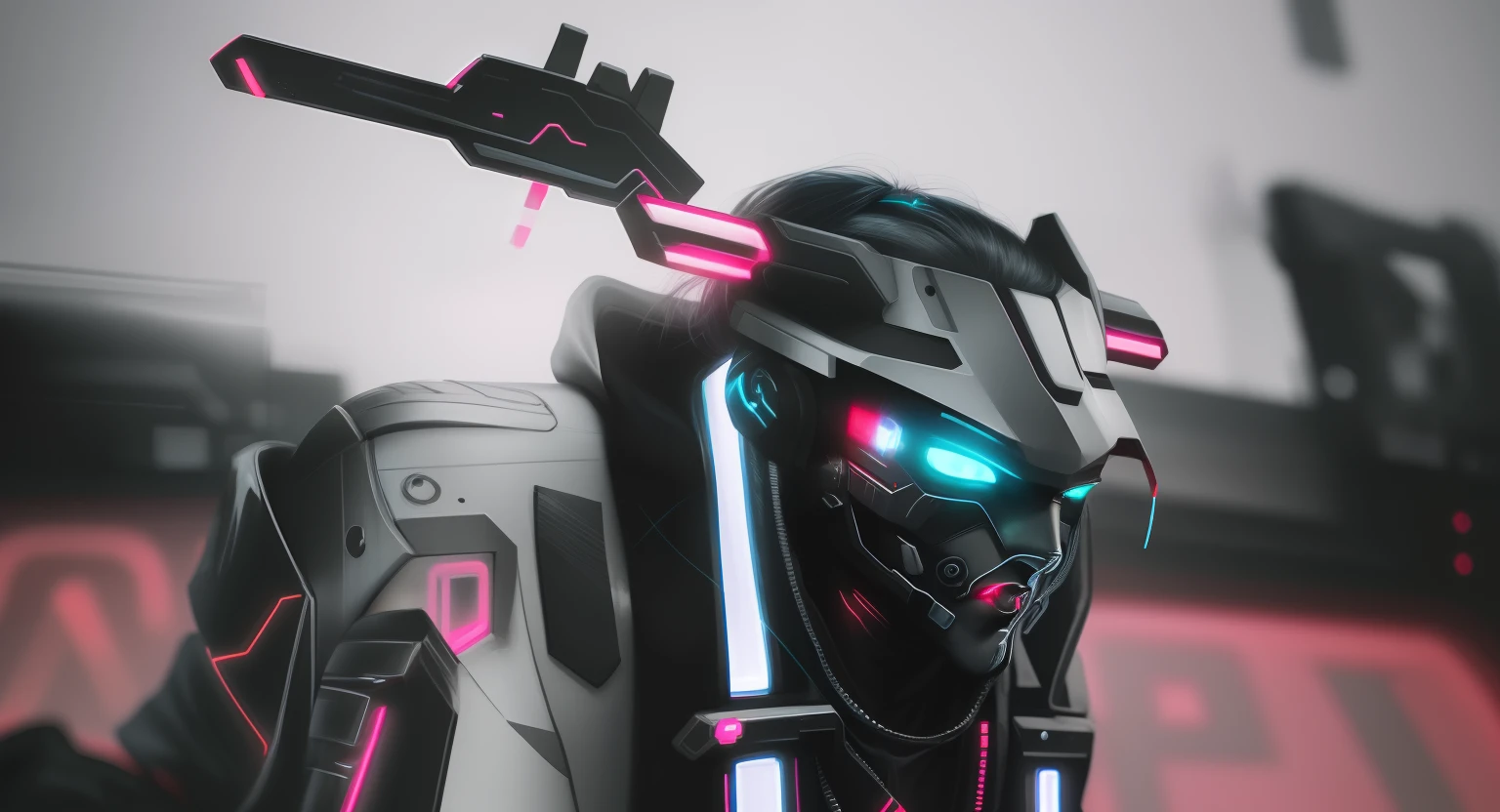 Red neon cyber look