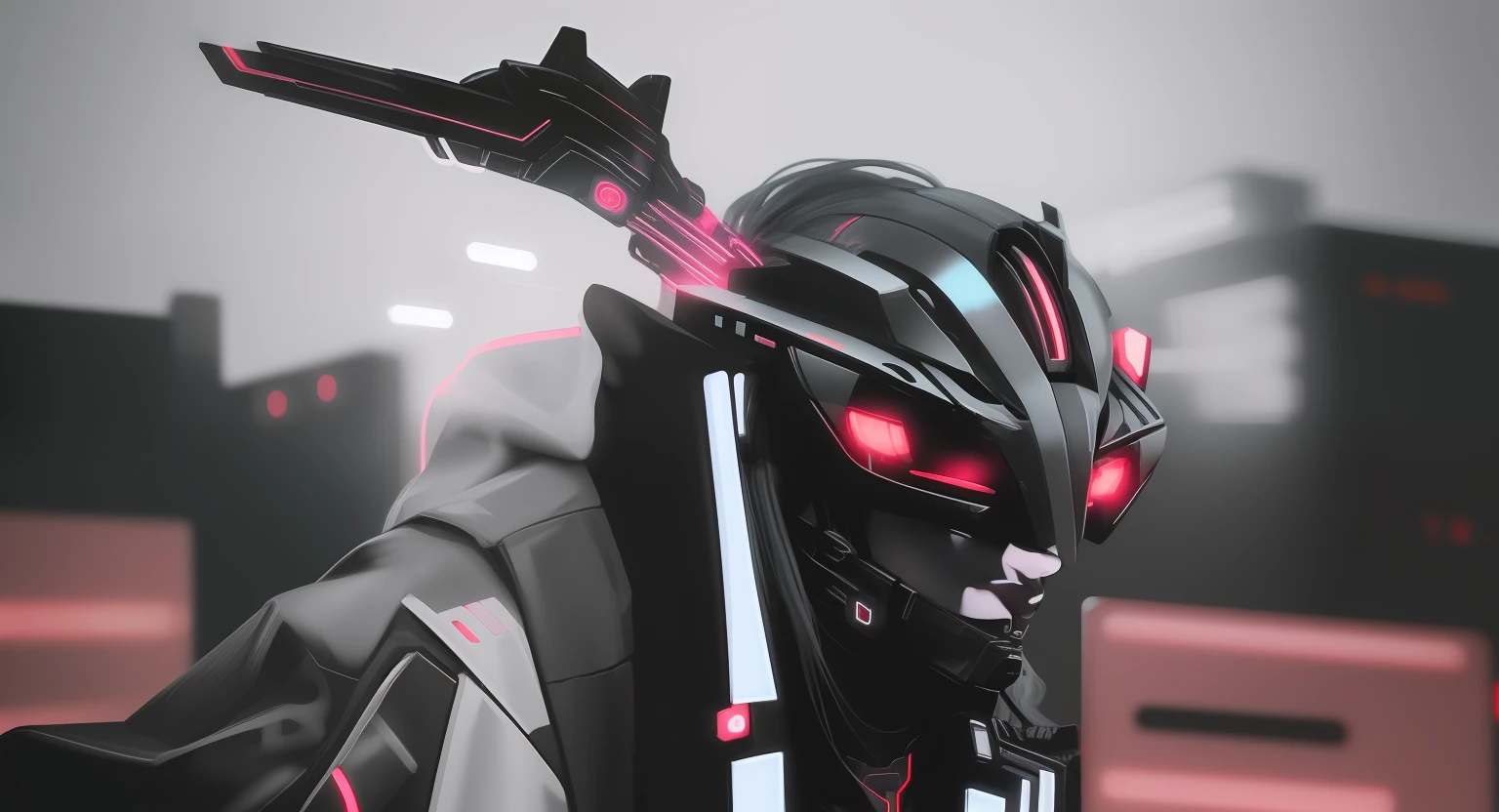 Red neon cyber look