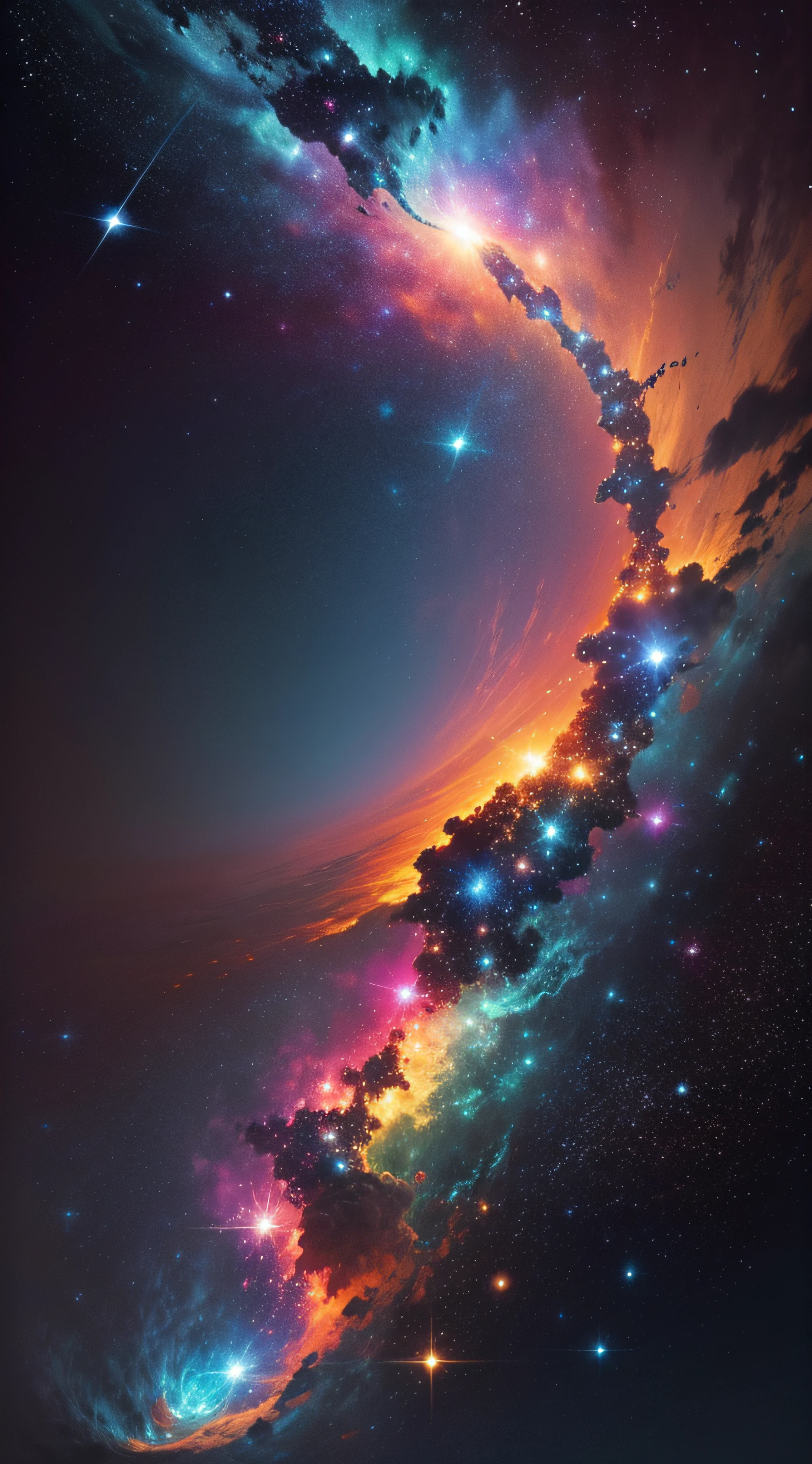 Deep space, de forma exuberante e colorida, scientific. vida real. only the empty and cold landscape of the sidereal immensity. --auto