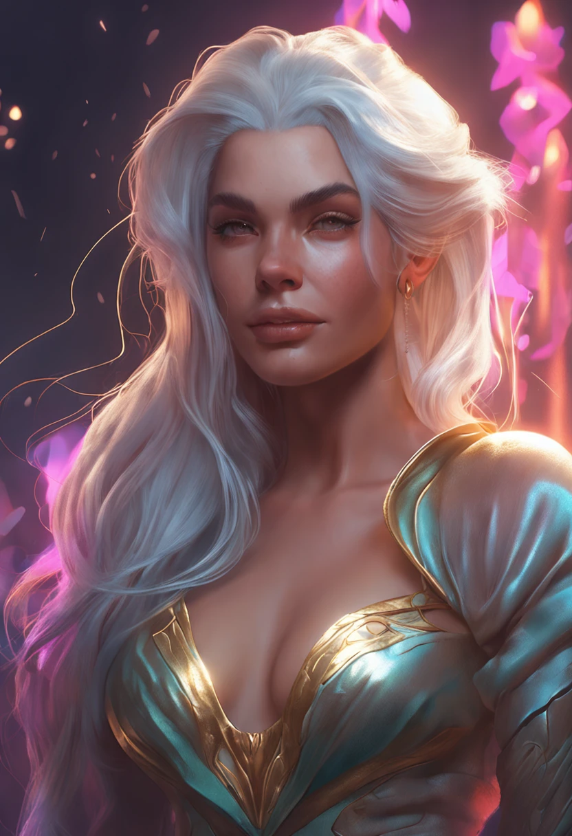 Amazingly beautiful elf woman with silver hair, Fit body, Fantasy, Convoluted, Elegant, Highly detailed, Digital Painting, art stations, Concept art, Smooth, Sharp Focus, Illustration, art by artgerm and greg rutkowski and alphonse mucha