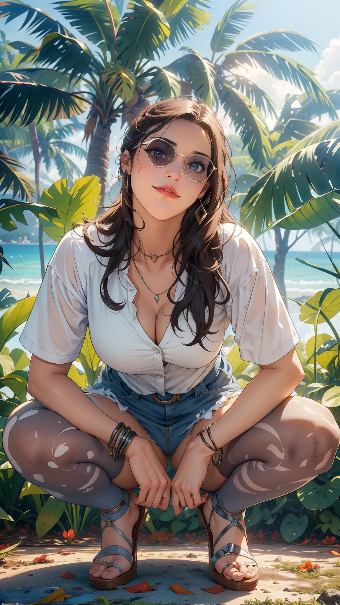 1Feminino,25 anos,seios grandes,pernas longas,seios grandes cintura fina,Pornographic exhibition, solo,(Antecedentes com:ln a floresta,a floresta tropical,in summer) Ela tem longos cabelos roxos,standing on her feet,suar profusamente,encharcado por todo o corpo,visto de frente, Cacheados, mostly cloudy sky,(((tmasterpiece),(Muito detalhado CG unidade 8k papel de parede),melhor qualidade,cinmatic lighting,fundo detalhado,belos olhos detalhados,pupilas brilhantes,(Muito fino e bonito),(Beautiful and detailed eye description),Ultra - Detalhado,tmasterpiece,)),Facing the camera squarely,A high resolution,Ultra - Detalhado),revelando seios,Genitalia only, bojo,dedos de camelo,Criado sexy,tez corada,Boquiaberto,Fachada,Supergirl(Usando:capa vermelha,Uniforme branco do Superman,knee tights,faixa de cabelo)nudez,