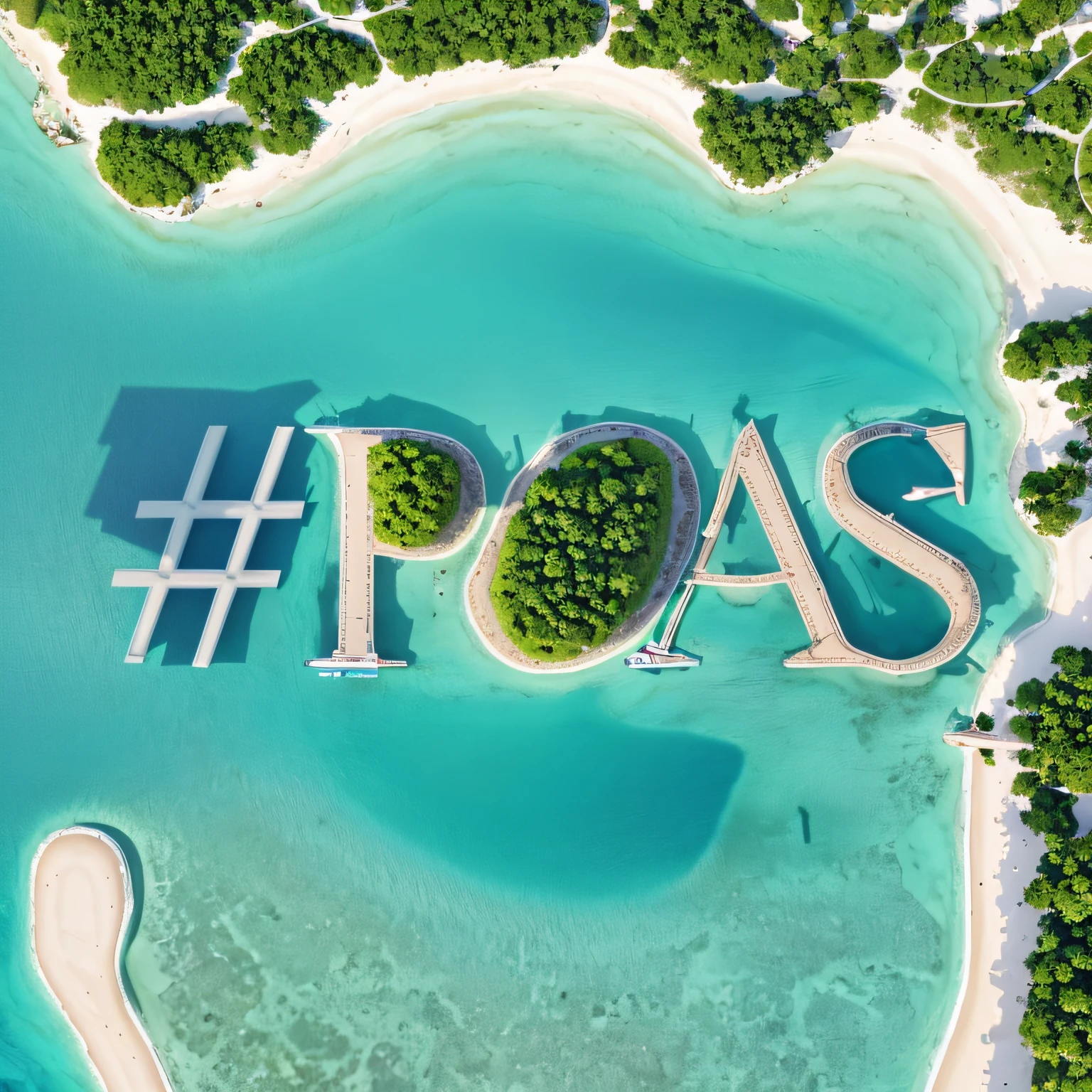 Bird’s eyes views, an island surrounded by the sea, the island is the shape of a kiss mouth, the island is covered with greenery, the island has white sandy beach, there is a ship in the sea, drone photography, tropical island, aerial shot, very close to real nature