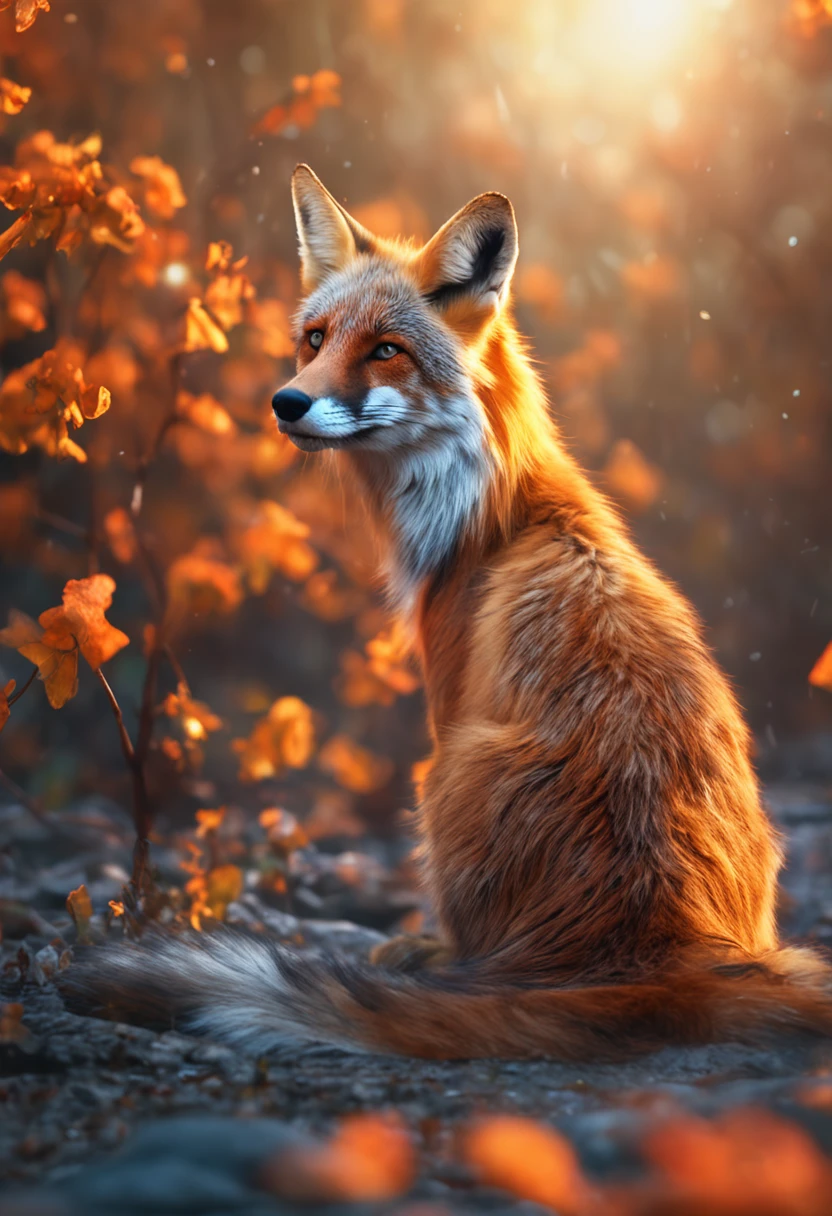 Raposa de cores vivas com olhos brilhantes e cauda brilhante, ethereal fox, raposa digital, arte de fantasia digital colorida, arte digital animal foto, Arte digital altamente detalhada em 4k, 8k arte impressionante, Arte bonita UHD 4K, 8k hd papel de parede arte digital, Arte digital detalhada em 4k, Arte Digital 4K, bela arte digital