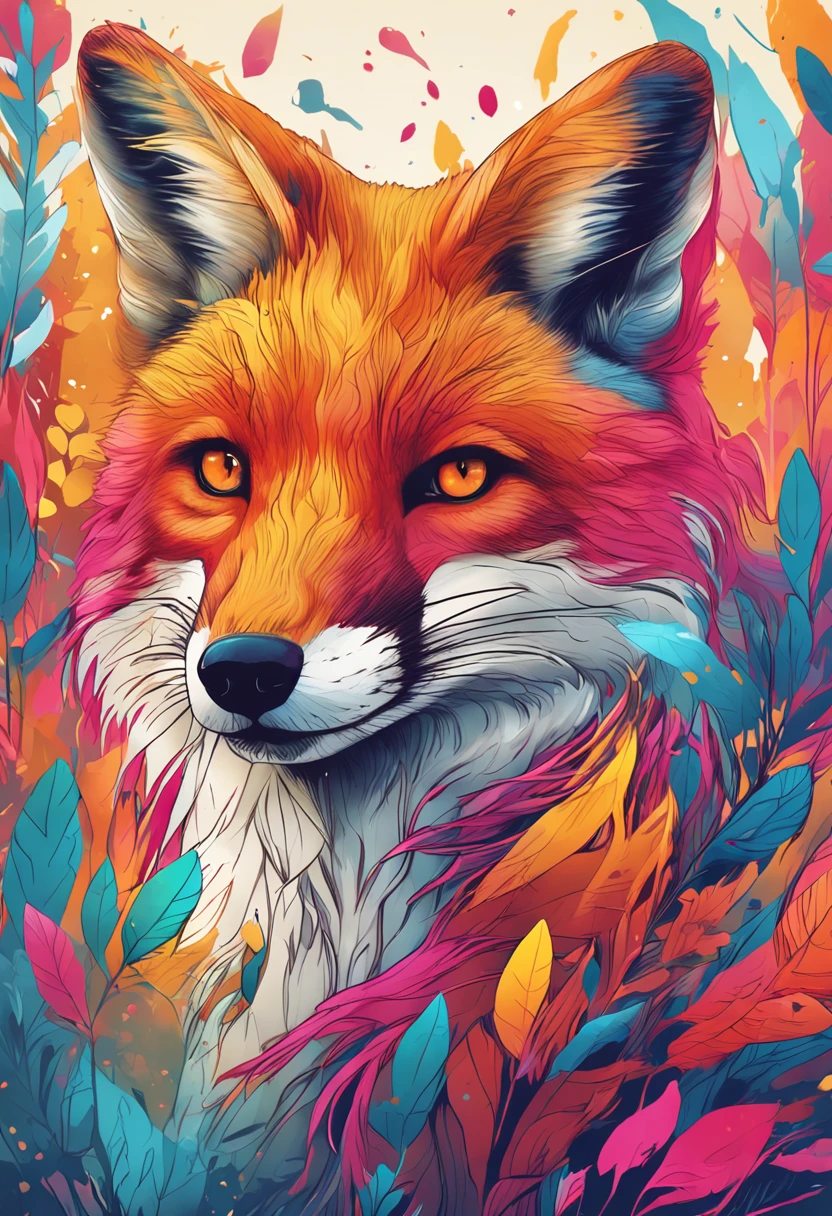 Raposa de cores vivas com olhos brilhantes e cauda brilhante, ethereal fox, raposa digital, arte de fantasia digital colorida, arte digital animal foto, Arte digital altamente detalhada em 4k, 8k arte impressionante, Arte bonita UHD 4K, 8k hd papel de parede arte digital, Arte digital detalhada em 4k, Arte Digital 4K, bela arte digital