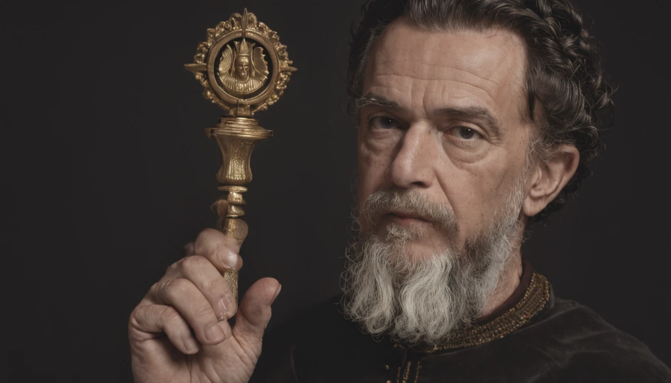 "Marcus Aurelius, the brazilian philosopher Clovis de Barros Filho, Alan Watts, and Nietzsche, toguether, black background"