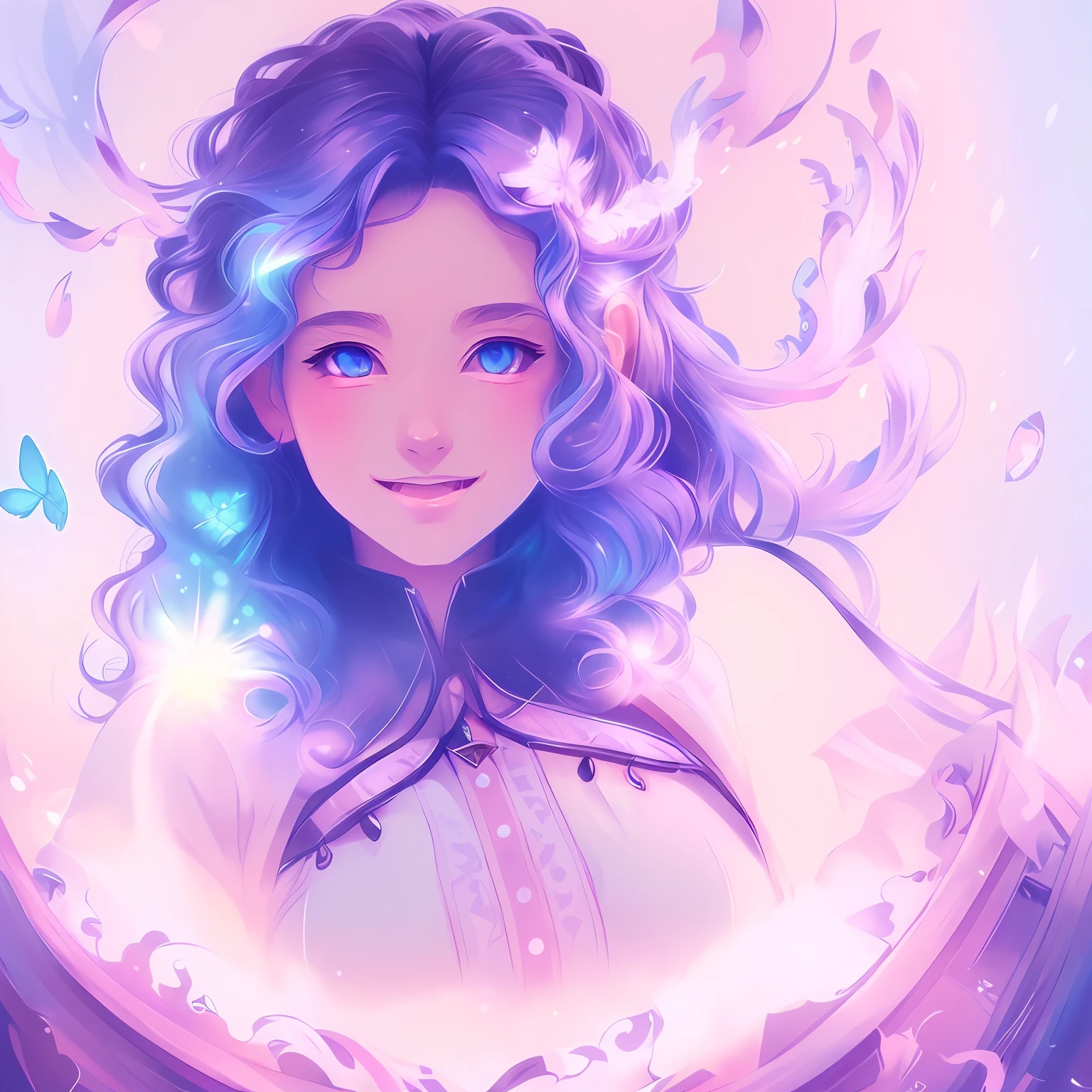 Anime girl with blue eyes and butterfly hair, artwork in the style of guweiz, adorable digital painting, cute detailed digital art, detailed portrait of anime girl, detailed digital anime art, Portrait of Cute Anime Girl, kawaii realistic portrait, highly detailed 4k digital art, stunning anime face portrait, cute anime girl portrait, portrait anime girl, Beautiful anime portrait