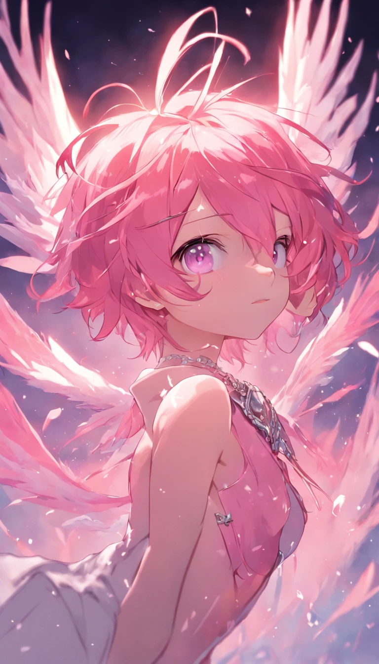 (masterpiece, best quality),Male children,nakeness,A pink-haired,A young boy with,younge boy,Kid's face,adolable,infancy,Young age,Short round face,Flat chin,children's,infancy,(Kid's face),Land of Crystals,ice field,Pink belly hair,Pink chest hair,Pink pubic hair,Young age,Flat chin,The body is covered with black feathers,Fine face in detail,Clean skin,White men's briefs,musculous,pink short hair,Bright Hair,White eyes,Keep your eyes wide open,nakeness,White briefs,White briefs,Pectoralis abdominal muscles,being thin,Strong and well-developed muscles,Butterflies with feather-like wings shimmer with crystal-like brilliance,Bright and vivid colors,(depth of fields:1.2),Positive audience,looking at viewert,Black feathers fall on the body,the night,Holy,Light-sensitive,byself