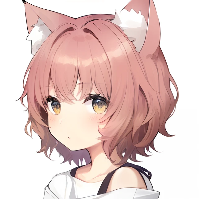Orange hair,short and wavy hair,Cat-eared ager