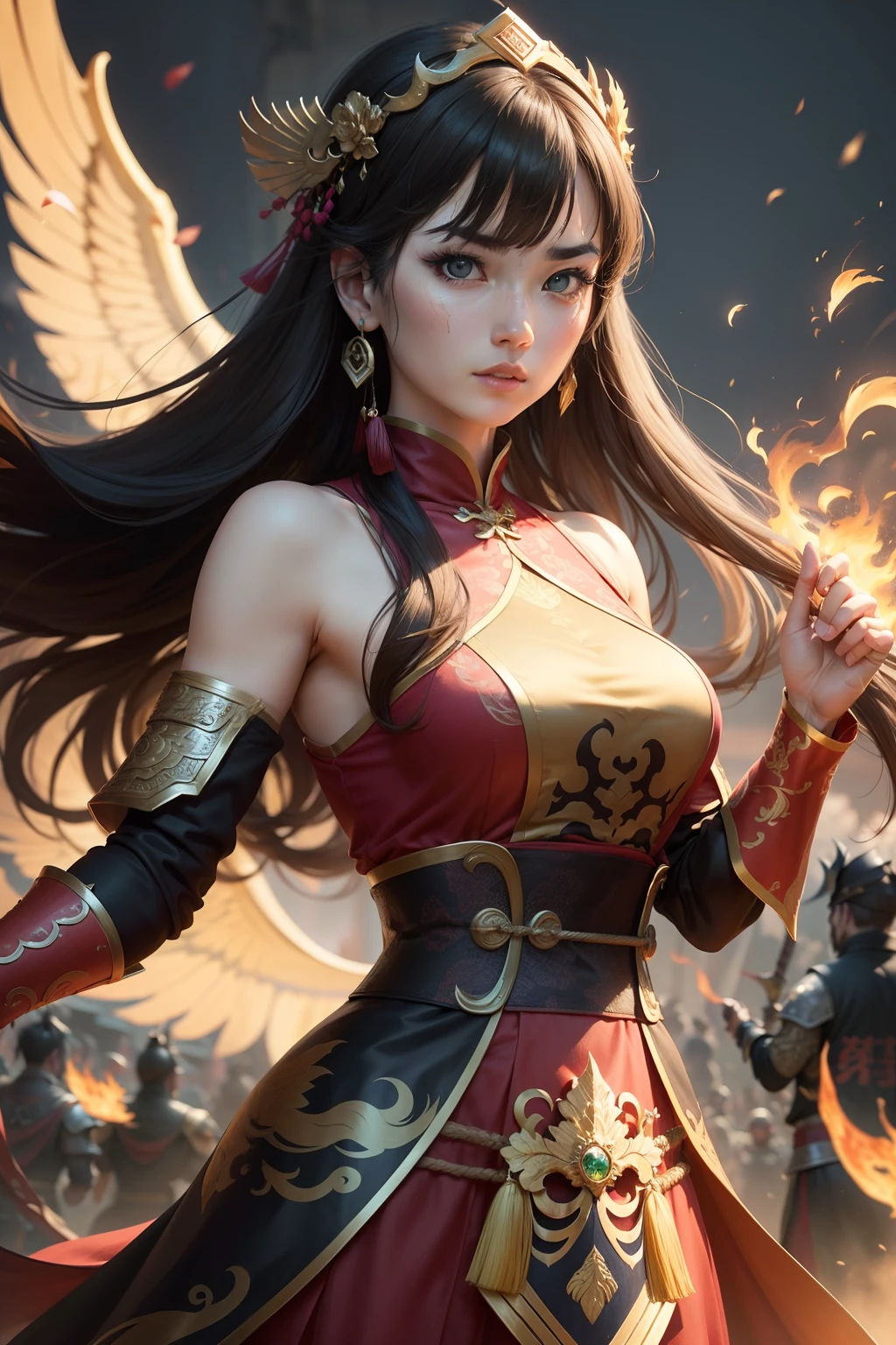 (((独奏、SF、Female Android、Combat suit、arma、Multiple Giant Wings of Light、Neck of the machine、Mechanical chest、Flesh-and-blood breasts、Upper abdomen of the machine、Mechanical shoulder、Mechanical joints、full bodyesbian、Wires and cables attached to the neck、Head wires and cables、A circle of sparkling light surrounding the udder、The tip of the breast is a machine、A small magic circle that emits a strong red light floats around each of the left and right areolas、A magic circle that emits a strong blue light in the crotch、Beams of light of all colors are emitted from the body)))、(((Wear a bra with cups)))、Boobs of all sizes、The presence of pubic hair in the crotch、Extensive pubic hair、Pubic hair sticks out of panties、All connected pubic hair、Don't trim pubic hair、(((Put on panties)))、Panties of any color、(Do not touch the nipple with your fingertips、Don't touch your crotch with your fingertips、Don't touch your pubic hair with your fingertips)、Don't open your knees wide、Not a、There is also a crouching pose、There is also an open-legged pose.、Wilderness Battlefield、Countless rays of light moving from behind to front of a figure in the sky、