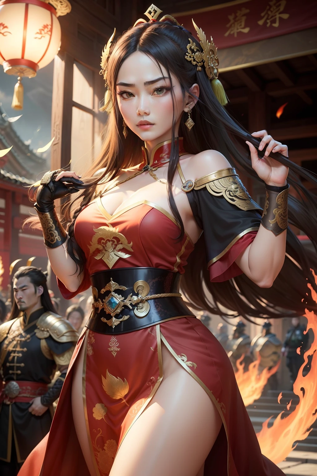 make a command sentence for a character like a hero from the land of Bali, Indonesia who is mighty and powerful with a palugada weapon with a Balinese temple background