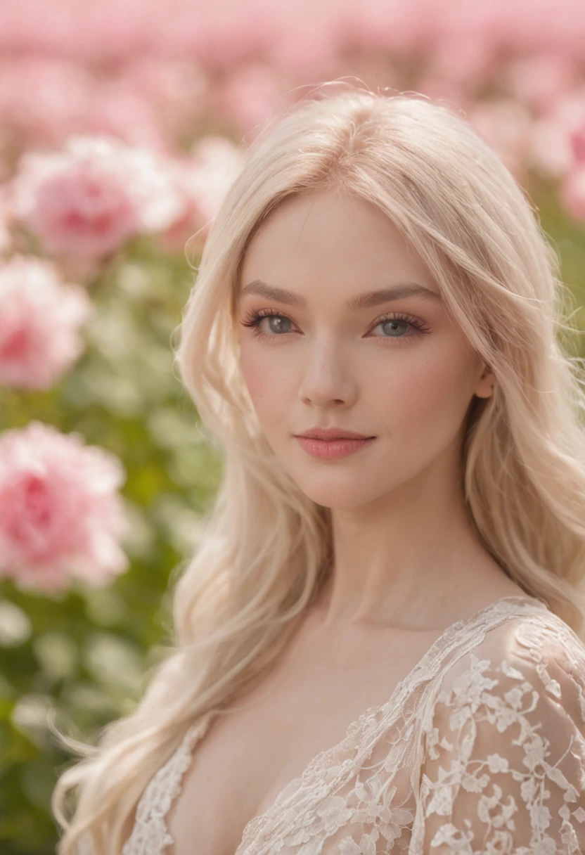 (masutepiece, A striking portrait:1.3), (Seductive image of a blonde in a flower garden:1.2), (Камера Canon EOS 5D Mark IV, It is famous for its bright colors and rich textures:1.2), (Paired with Canon EF 35mm F/1.4L II USM lens for versatile compositions:1.2), (flowing, Voluminous blonde hair, Picked up by the breeze, Adding dynamism:1.1), (Glow Blue Eyes, reflecting the shadow of the sky:1.1), (a perfect face, Exuding perfection:1.1), (Knee-length sundress, full of kaleidoscopes of colors:1.1), (Her cheerful smile radiated pure happiness:1.1), (Playful dress movements, To catch the light:1.1), (Combine wildcolors to create a striking background:1.1), (Sun-drenched fields, depicting a joyful atmosphere:1.1), (Camera sensor、Captures the intricate texture of her hair and fabric:1.1), (lenses, which accentuate her seductive smile and bright outfit:1.1), (moment, To capture carefree joy in nature:1.1), (Synergy of color and emotion in one frame:1.1), (portraite of a, capturing the essence of a radiant spirit in a blooming landscape:1.1)、One lady、Bustup、full bodyesbian、huge tit、