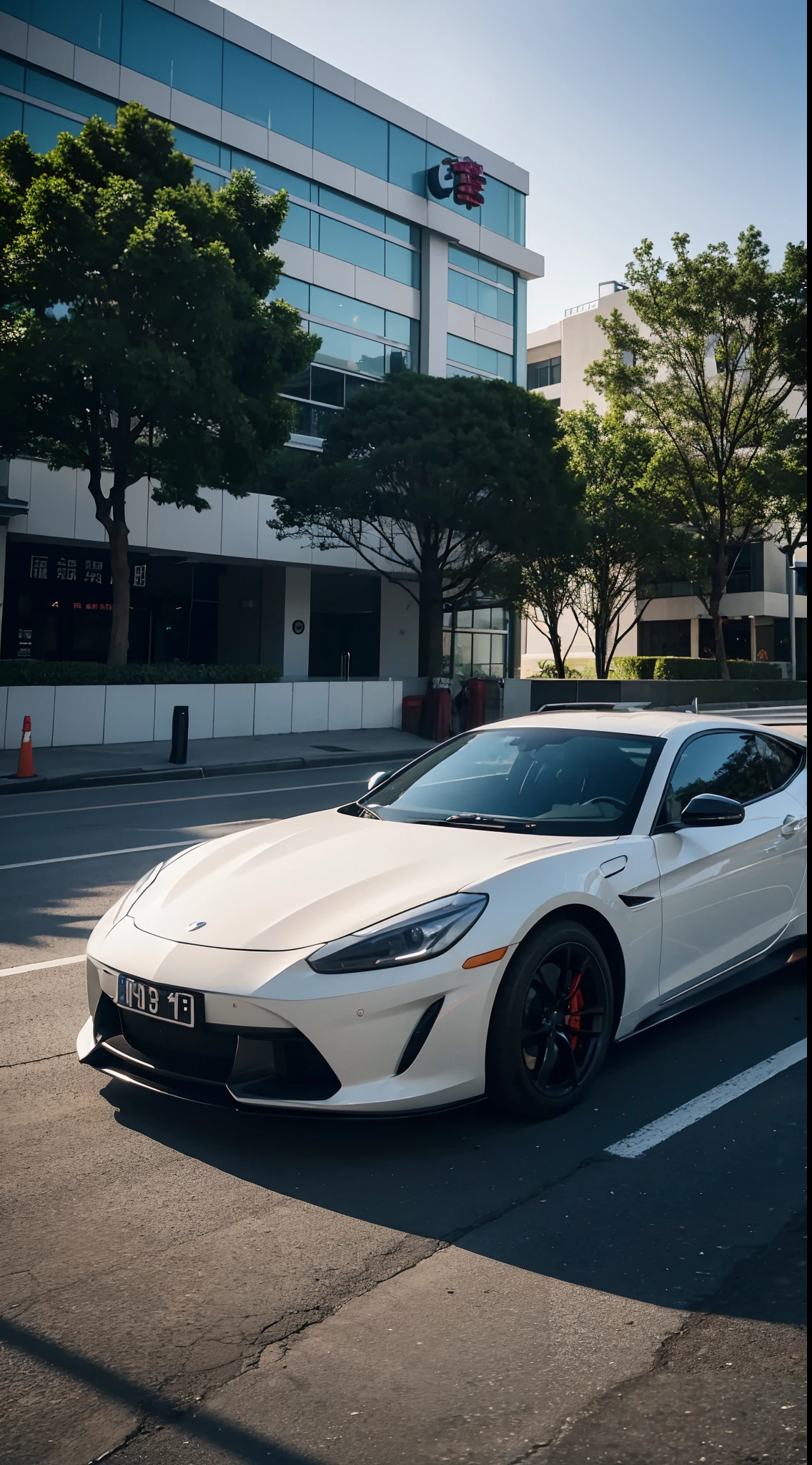 Next to the supercar，photographed，超高分辨率，high detal，hdr，Natural soft light，