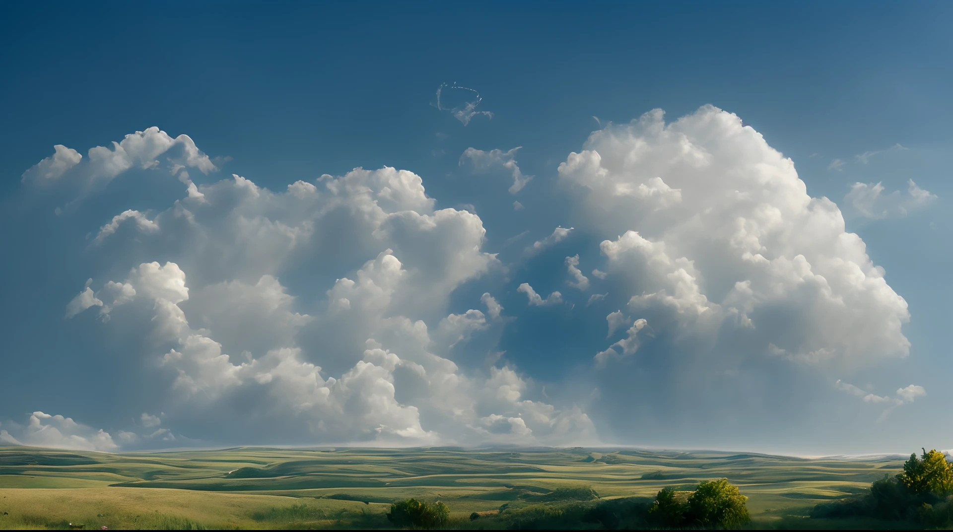 Immerse yourself in the vastness of the sky as you capture a shot of billowing white clouds against the brilliant blue canvas. Billowing clouds, Vastness, Dynamic, Skyward, Whimsical. Ultra realistic. National Geographic. Canon EOS-1DX Mark III. Wide-angle lens. f/11 aperture. Midday. Landscape photography. Kodak Portra film. --auto --s2