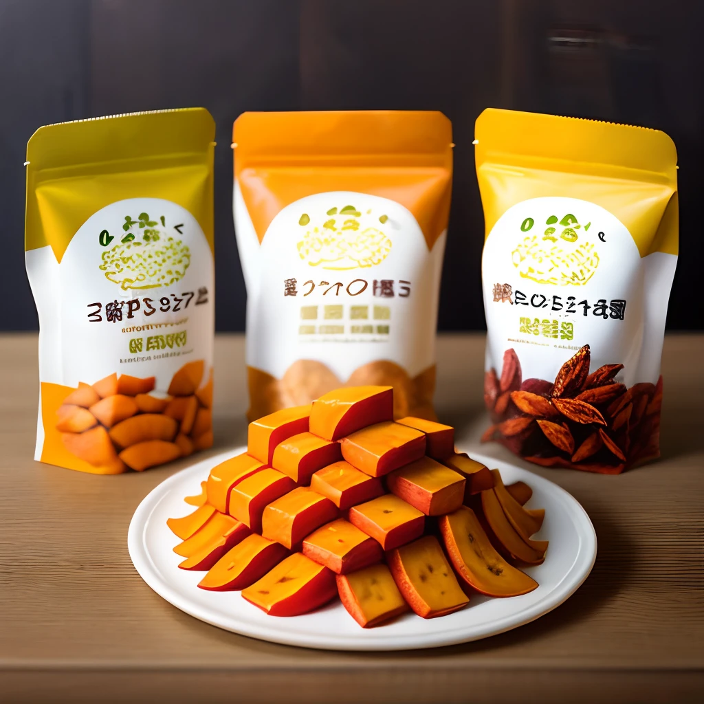 Dried sweet potatoes Japanese style packaging layout