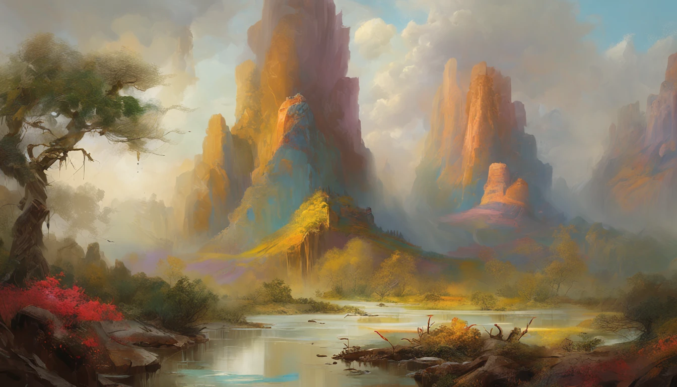 Ancient Chinese landscapes,mountain ranges,rios,Auspicious clouds,rays of sunshine,tmasterpiece,super detailing,Epic composition,hyper HD,high qulity,extremely detaile,offcial art,Unity8k wallpapers,super detailing,Intentional realm, 32k -- v 6