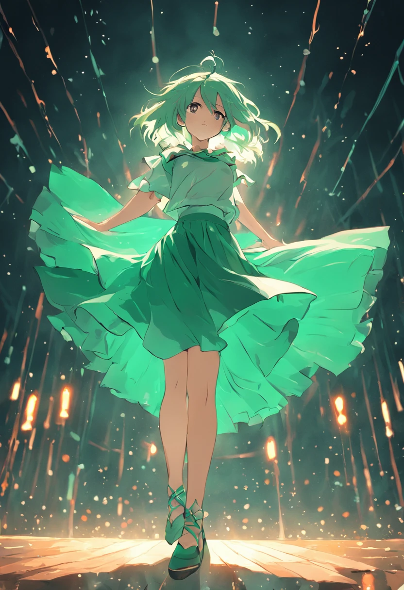 (Best quality,8K resolution,Masterpiece:1.2),A woman with white hair in a turquoise cheongsam dress, voluptuous figure, surrounded by fireflies, Set against the starry night sky and lakeside, Sharp lines, Enhanced detail, Detailed facial features, Front view