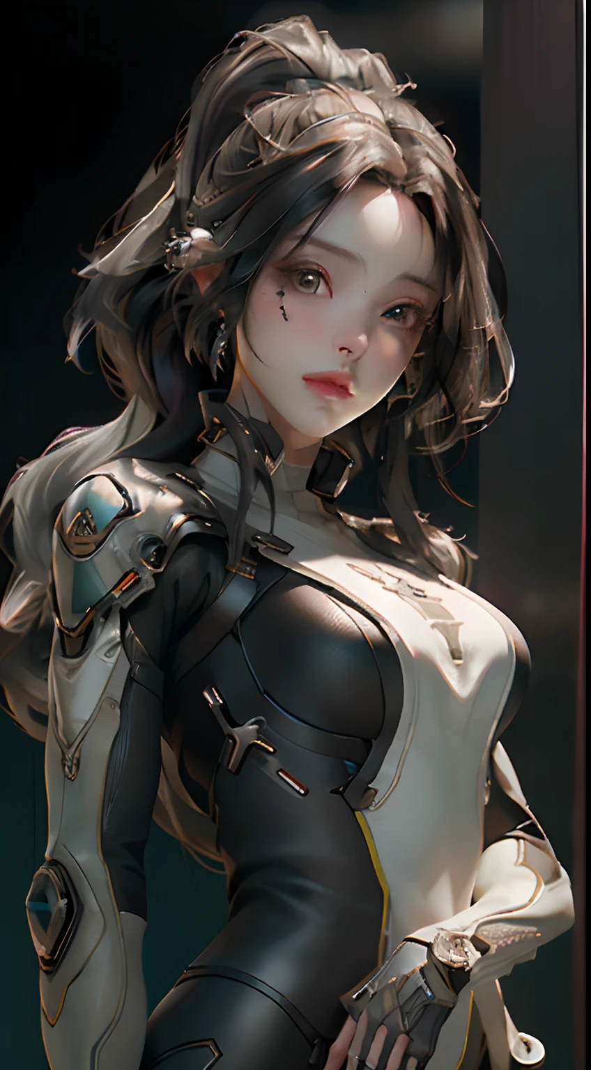 ((Best quality)), ((masterpiece)), (detailed:1.4), 3D, an image of a beautiful cyberpunk female,HDR (High Dynamic Range),Ray Tracing,NVIDIA RTX,Super-Resolution,Unreal 5,Subsurface scattering,PBR Texturing,Post-processing,Anisotropic Filtering,Depth-of-field,Maximum clarity and sharpness,Multi-layered textures,Albedo and Specular maps,Surface shading,Accurate simulation of light-material interaction,Perfect proportions,Octane Render,Two-tone lighting,Wide aperture,Low ISO,White balance,Rule of thirds,8K RAW,