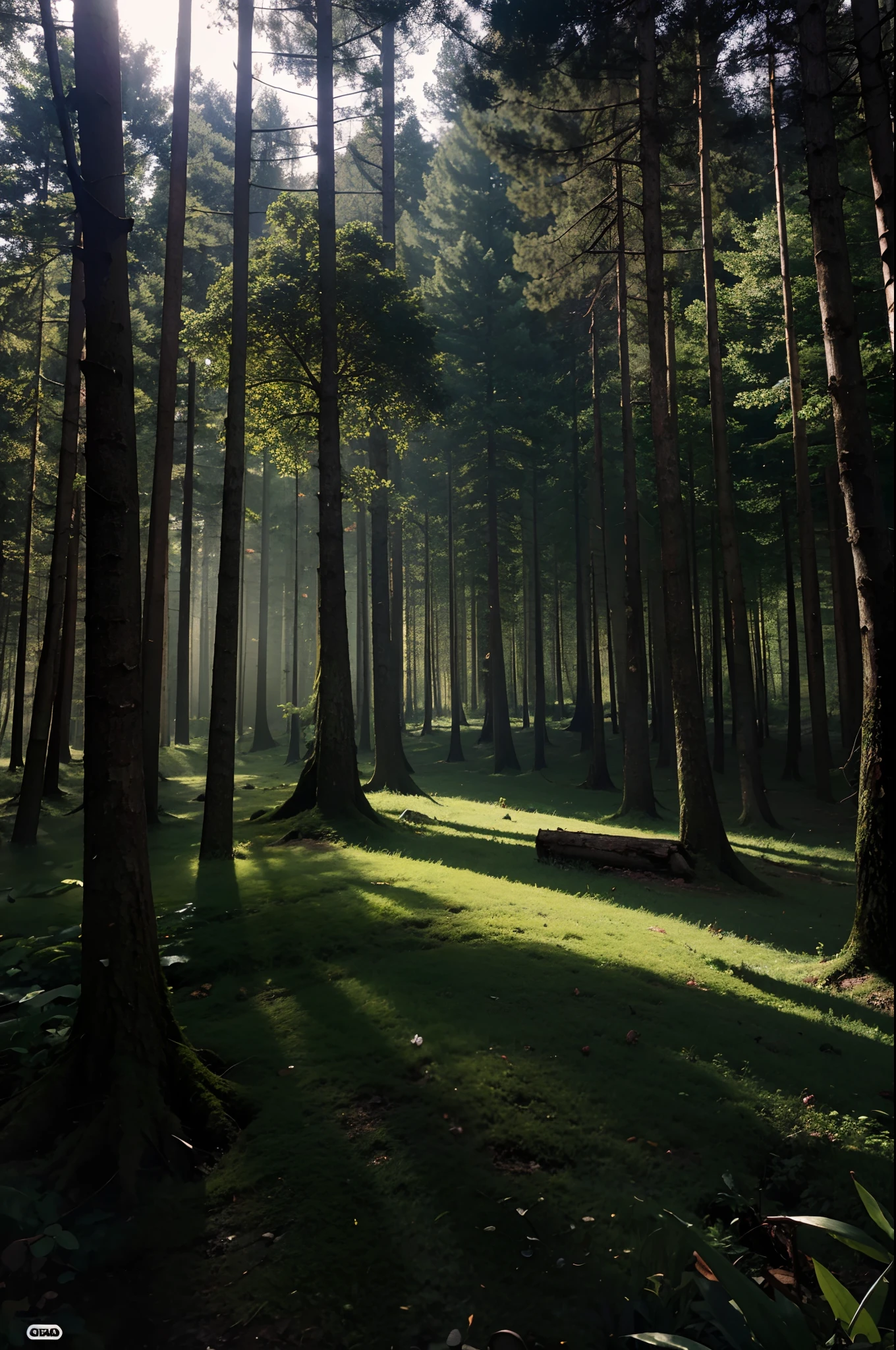 ultra-wide-angle,Large light ratio,ln the forest,deep,repression,