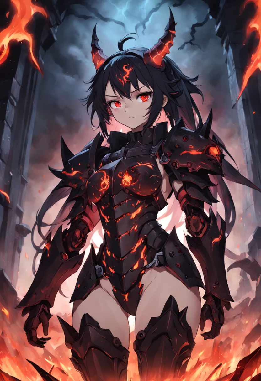(infernal darkness beautiful girl), ((infernal darkness)), ((blood power armor)), blood