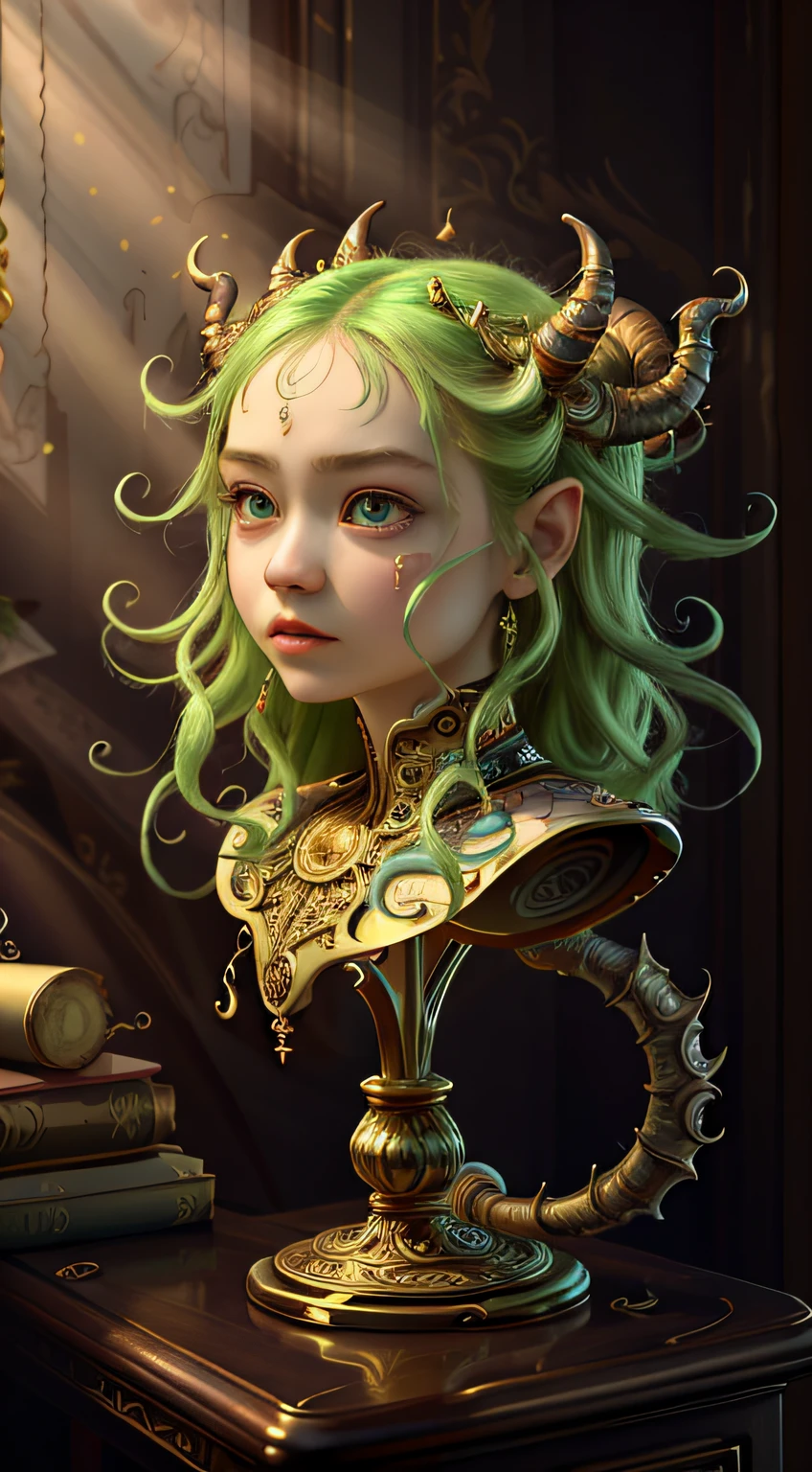 (top-quality:1.4)、(masterpiece:1.2)、detaileds、Convoluted、hight resolution、Irridescent color、 A charming and charming creature with otherworldly forms that blends the best aspects of the monster's human form with the innocent charm of a precocious child、scale、wingspan、green grass、textured、Convoluted、a gorgeous、3D、Very detailed and decorative style、Tim burton、Dale Chihuly、Bruce Chen、Cyril Rowland、 H. R.giger$plastic$grid:Real Lenoid Afremov style、wetty、Fire、most beautiful image in the world、masterpiece of best quality